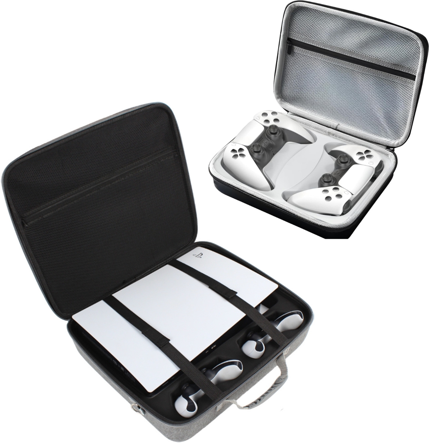 Image of OIVO INDIA Grey PS5 Travel Carrying Case Combo, Hard Shell Storage Bag for PS5 Console Gaming Accessory Kit