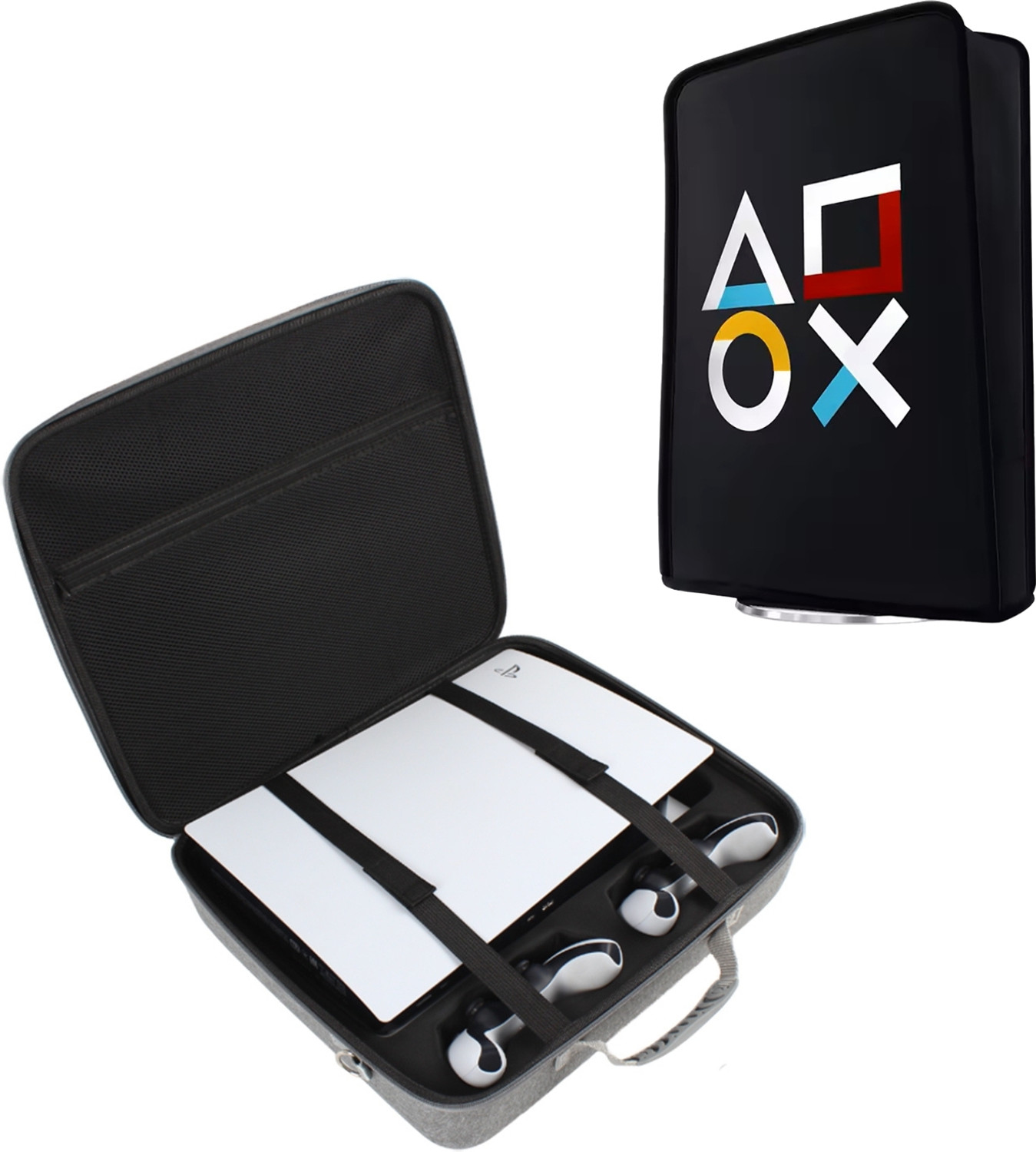 Image of OIVO INDIA PS5 Travel Carrying Case Grey, Hard Shell Storage Bag for PS5 Console Gaming Accessory Kit
