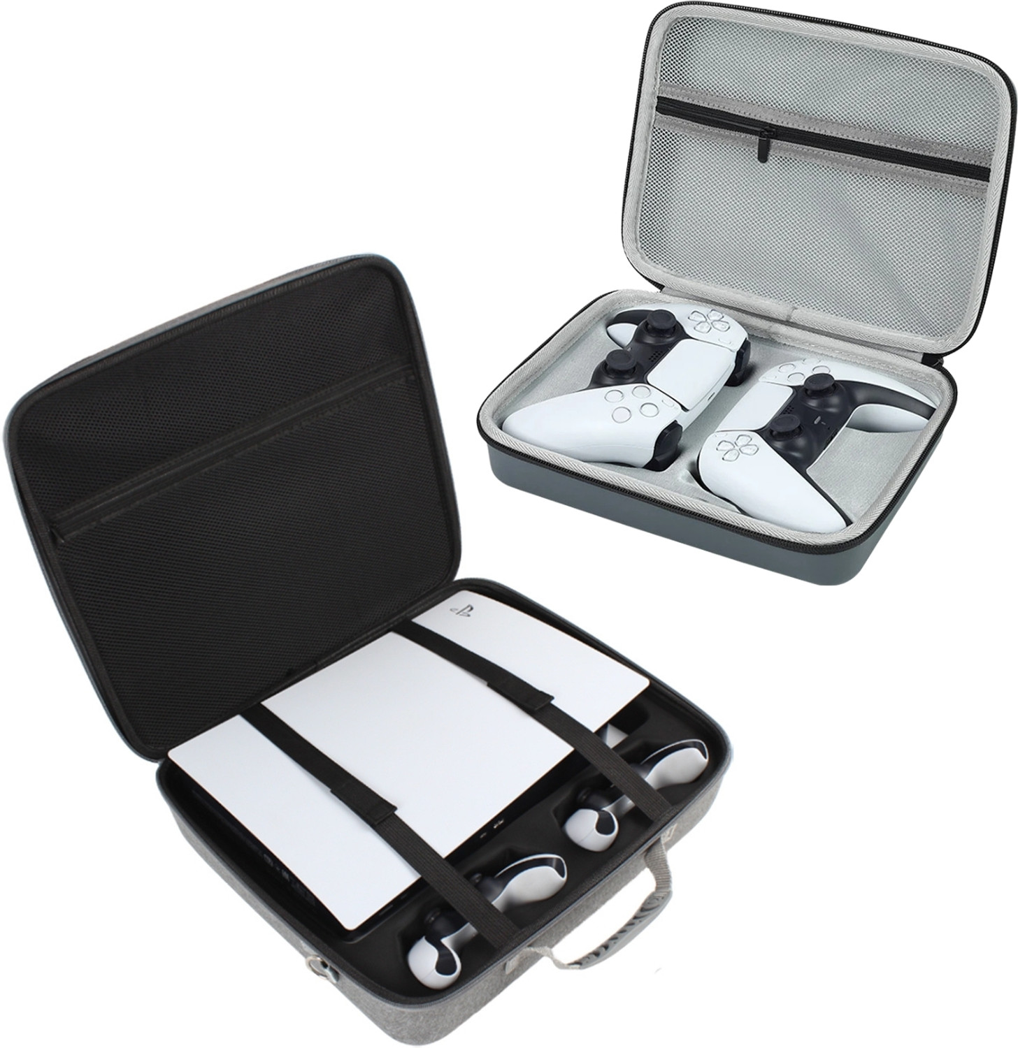 Image of OIVO INDIA Grey PS5 Travel Carrying Case Combo, Hard Shell Storage Bag for PS5 Console Gaming Accessory Kit