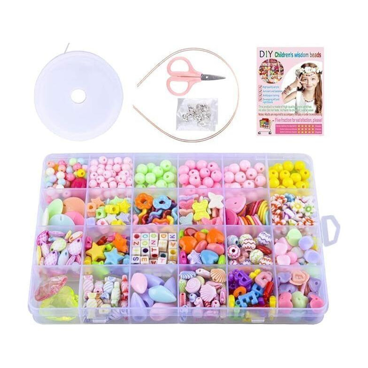 Image of shopping mart Beads for Kids Children's Jewelry DIY Bracelets Necklace Making Kit Craft Kits