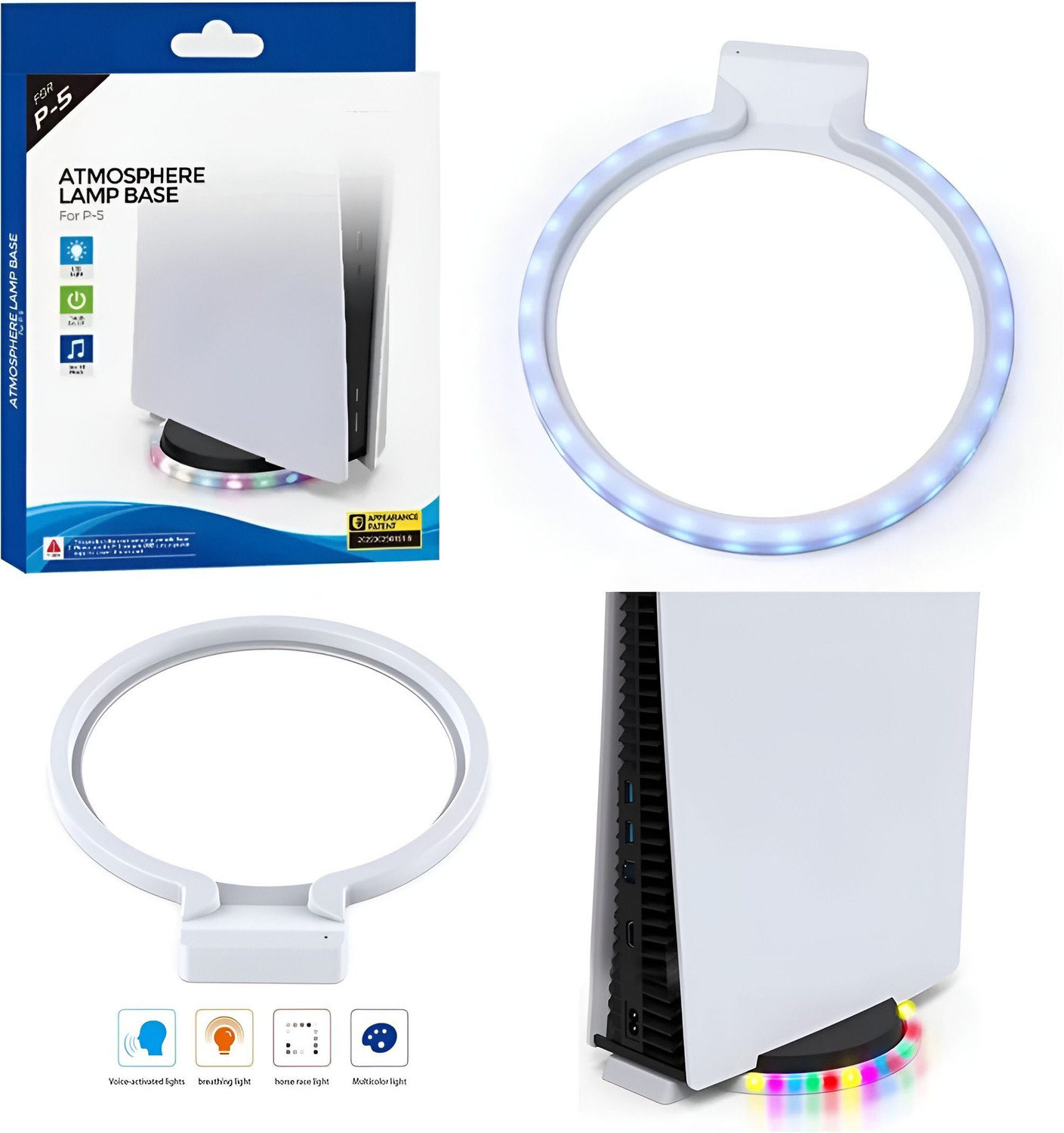Image of HG WORLD Dobe PS5 Atmosphere Lamp Base Stand TP5-1562 With RGB Ambient Lighting Gaming Accessory Kit