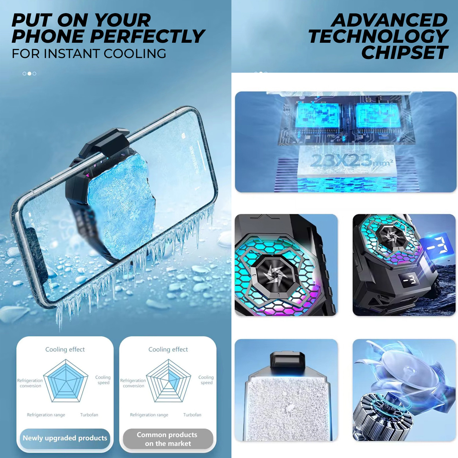 Image of MOOZMOB SL31 Mobile Phone Cooling Gaming Fan Cooler Gadget 1 Fan Ergonomic Cooling Pad
