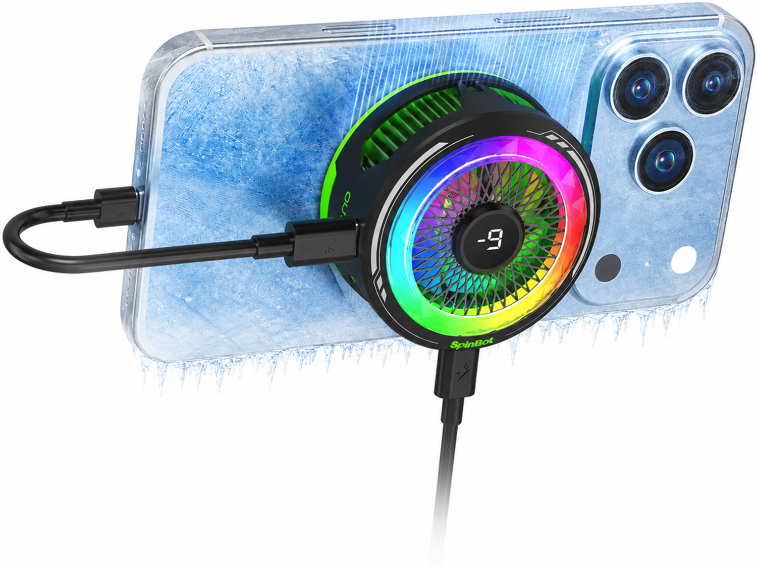 Image of SpinBot IceDot MAG V2 Charge 20W Magnetic Mobile-phone Cooler Pass Through Charging Gaming Accessory Kit