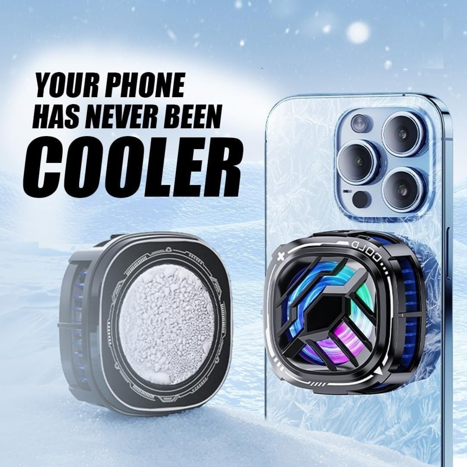 Image of Dyazo Plus Magsafe Mobile Cooler For Gaming Instant Cooling With Advanced Cooling Chip Gaming Accessory Kit