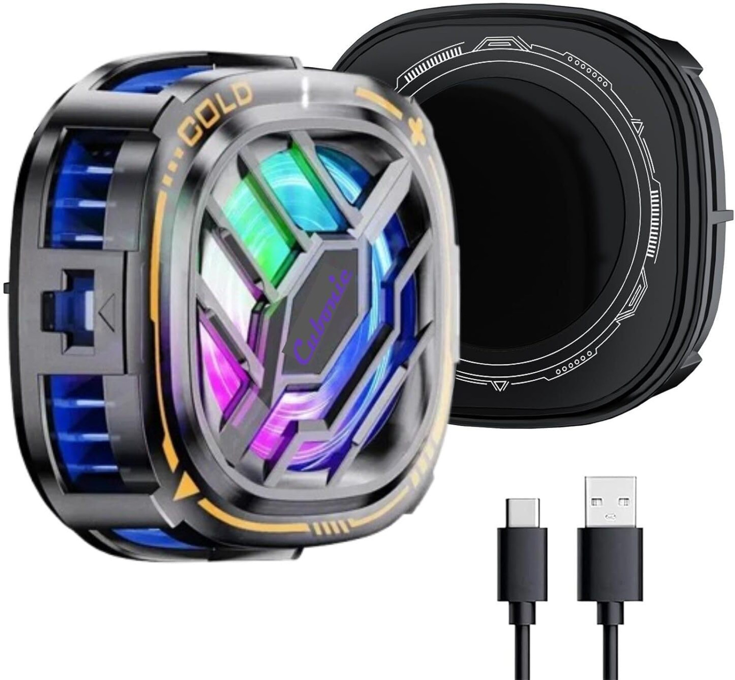 Image of Youthvilla Wired Magnetic Mobile Cooler | Gaming Fan with Fast Cooling for iPhone & Android Gaming Accessory Kit