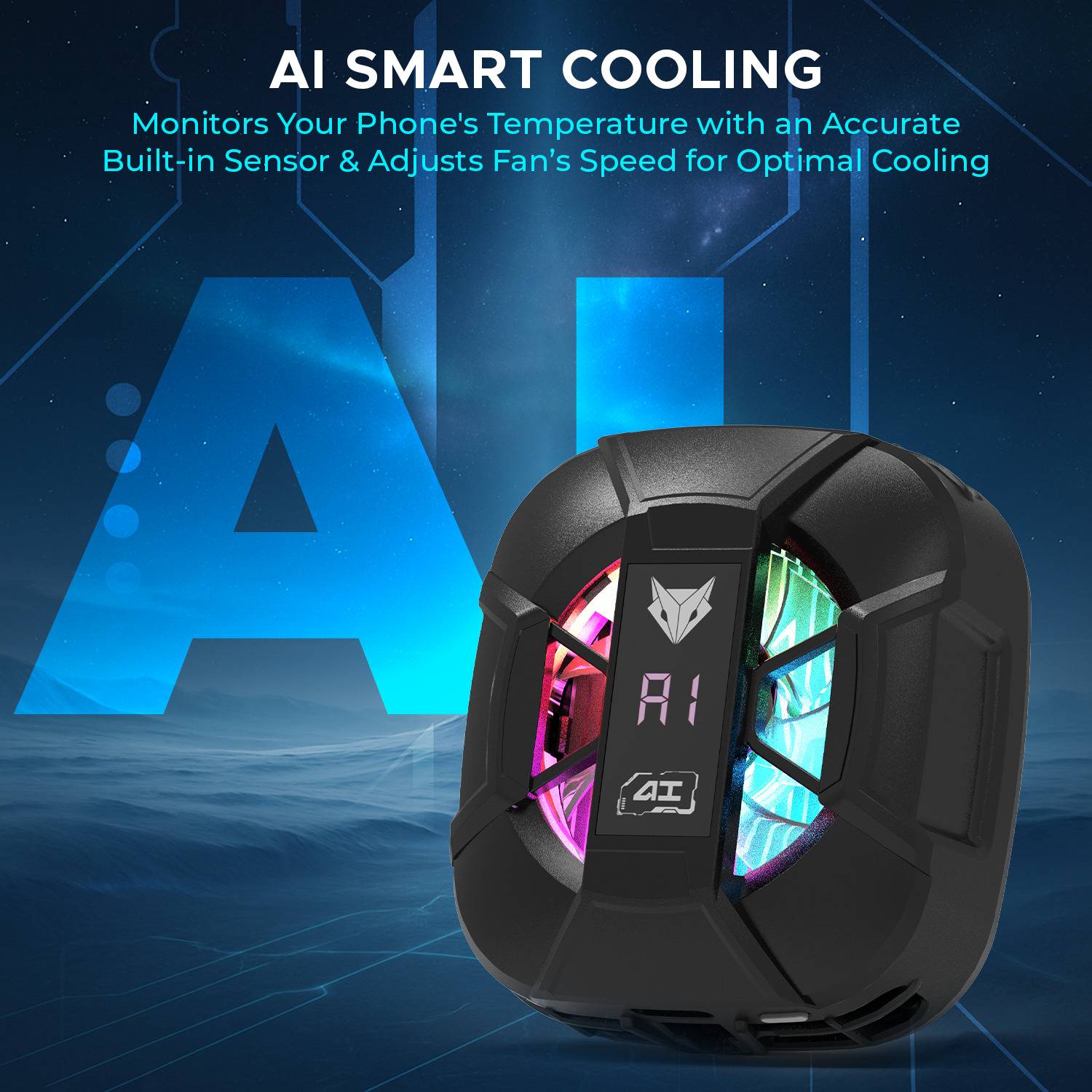 EVOFOX Hailstone Sense AI RGB Magsafe Mobile Cooler - Image 2