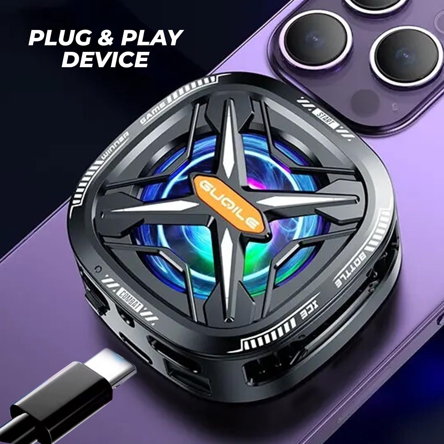 Image of FITRIC Portable Mobile Cooler Fan for PUBG BGMI Fast Cooling Magnetic Phone Radiator Gaming Accessory Kit