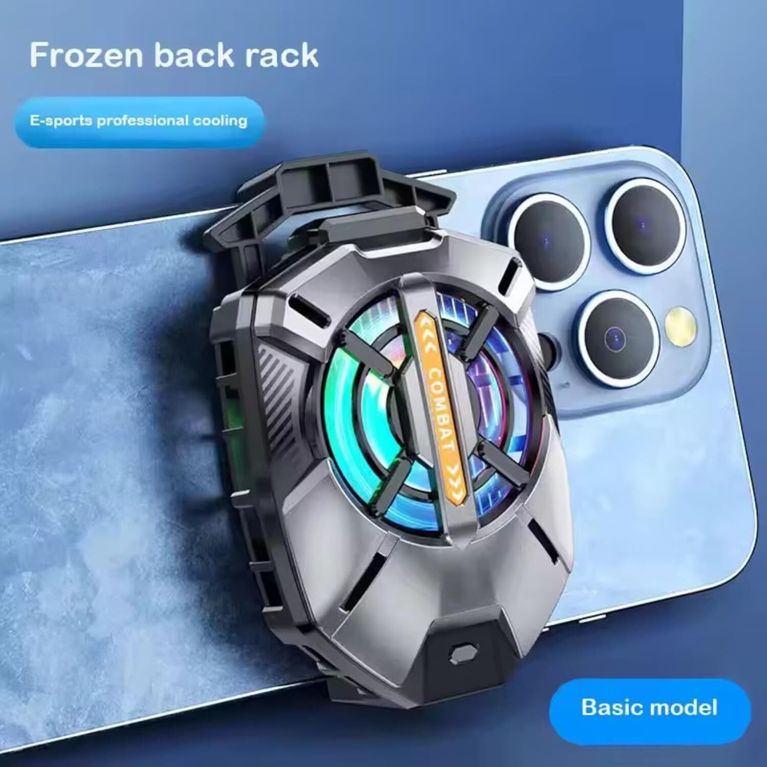 Image of FITRIC Gaming Mobile Cooler Fan Radiator Semiconductor Phone Cooling Fan RGB Display Gaming Accessory Kit