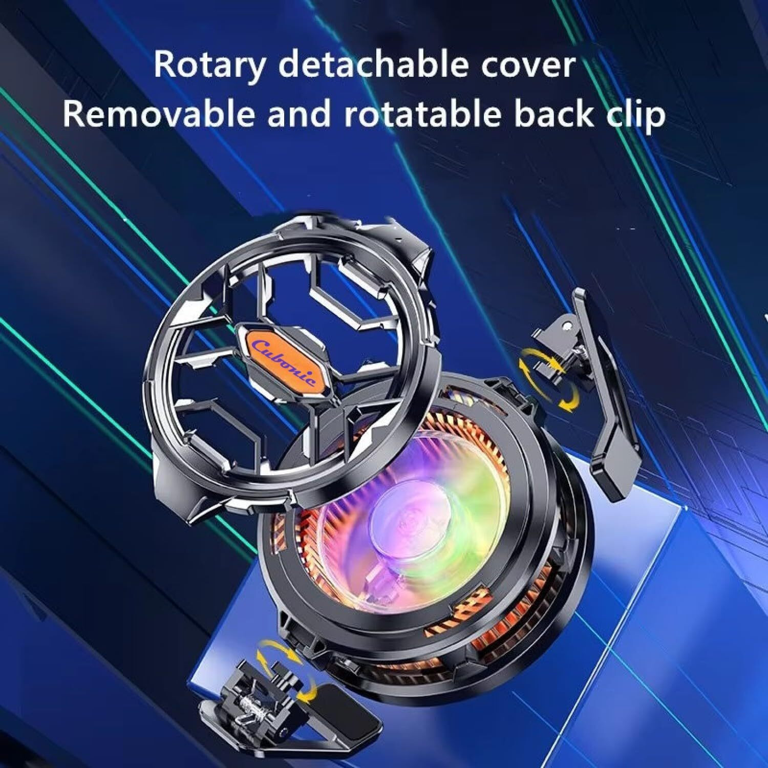 Image of FITRIC 15W Semiconductor Mobile Cooler Fan RGB Gaming Phone Cooling Radiator for BGMI Gaming Accessory Kit