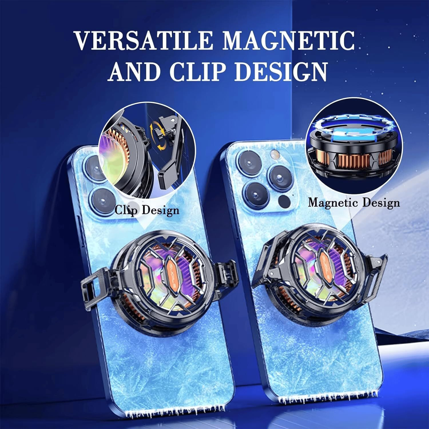 Image of FITRIC 15W Semiconductor Mobile Cooler Fan RGB Gaming Phone Cooling Radiator for BGMI Gaming Accessory Kit
