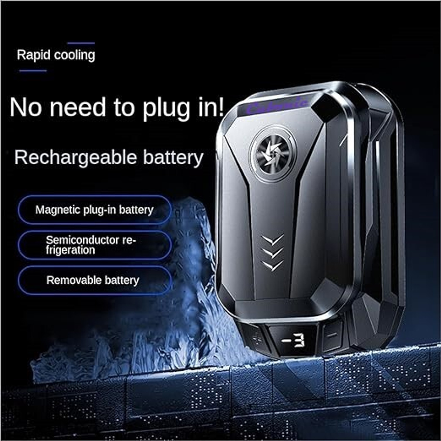 Image of Cubonic SL14 IceShield Cordless Cooler with Smart Battery,Digital Display & 3 Gear Speed Cooling Fan All in one Cooler