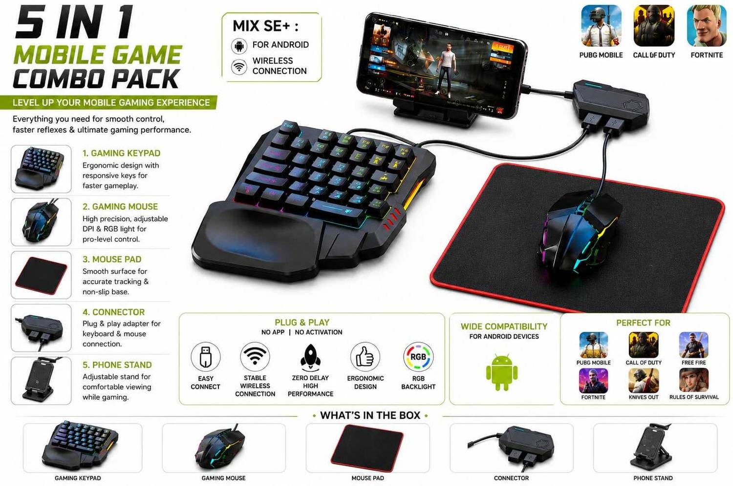 TECHNOLOGIA 5-in-1 Mobile Gaming Accessory Kit - Image 5