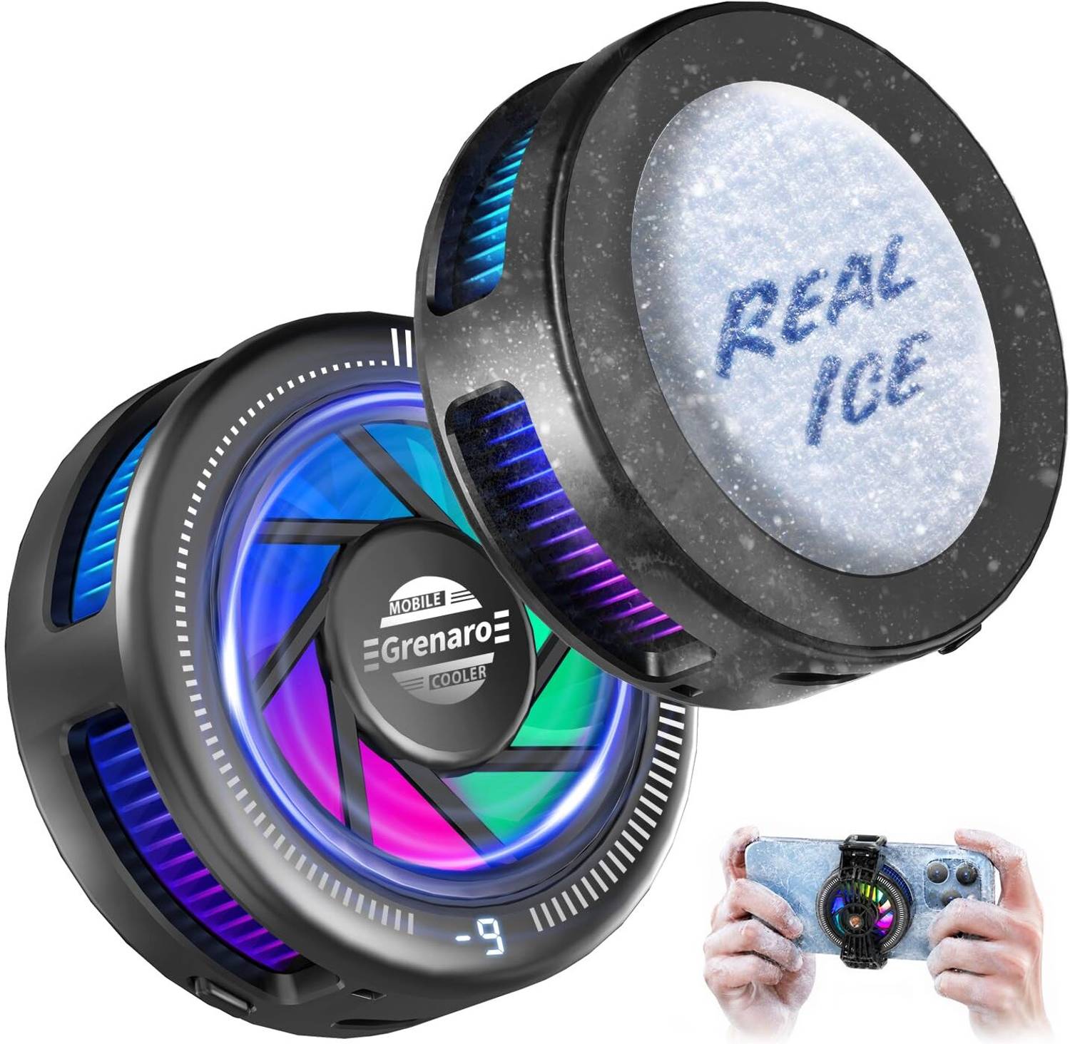 Grenaro Magnetic Phone Cooler,Mobile Cooler for Gaming with Enhanced Refrigeration Chip Gaming Accessory Kit - Image 1
