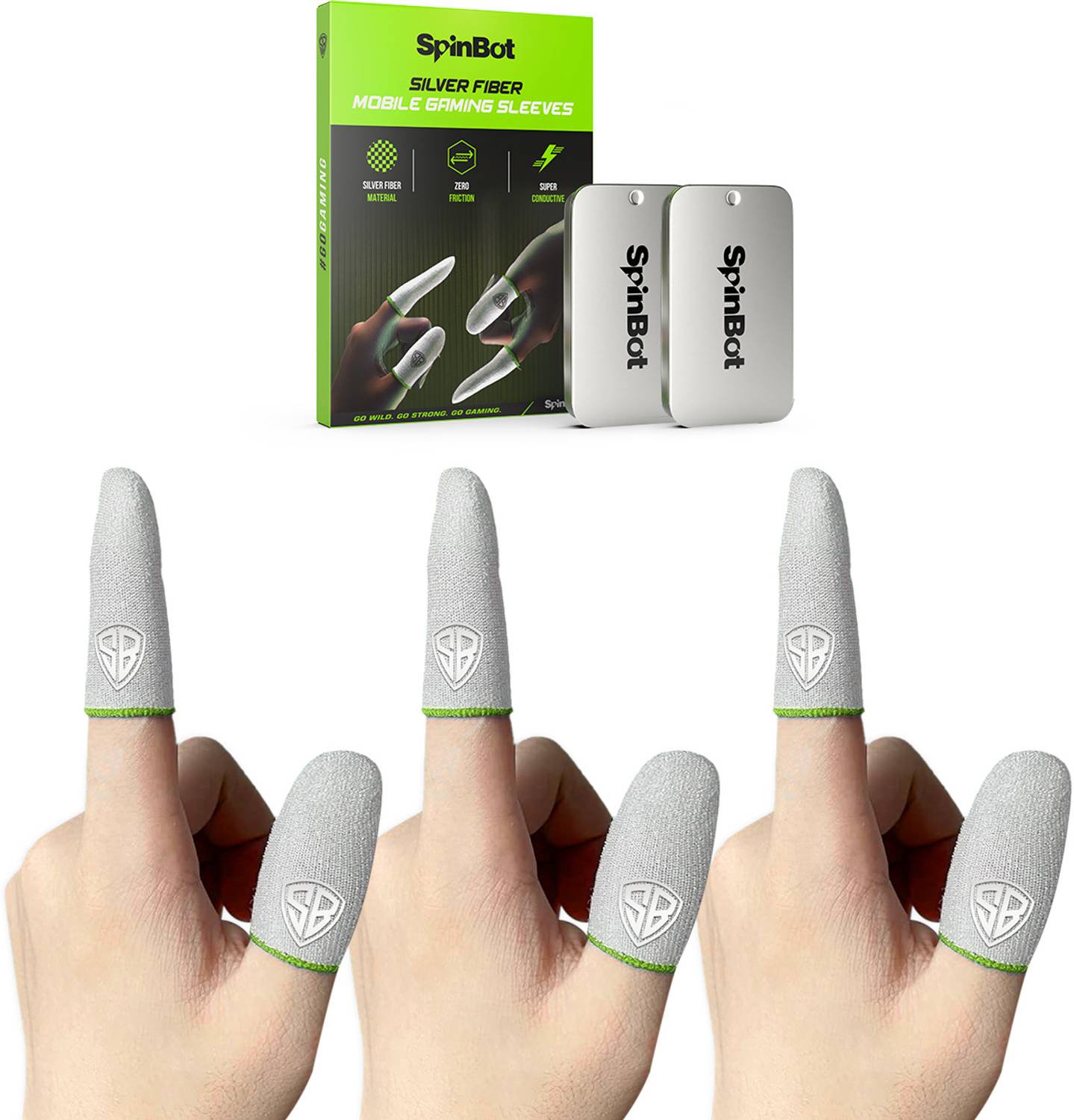 SpinBot Silver Fiber Gaming Sleeves 3 Pair