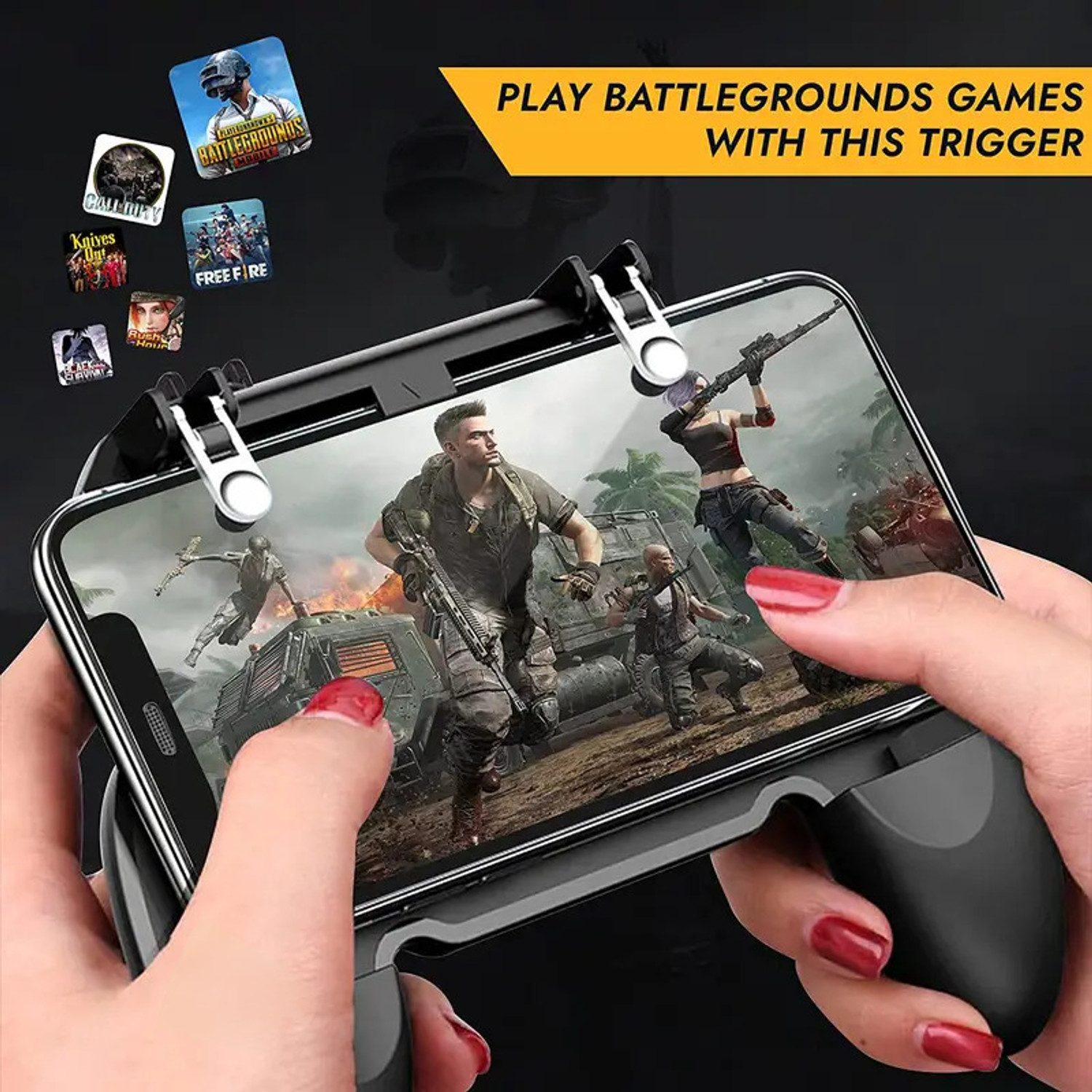 Image of Shivaansh W10 Mobile Game Controller Trigger Gaming Handle Adjustable Phone Gamepad Gaming Accessory Kit