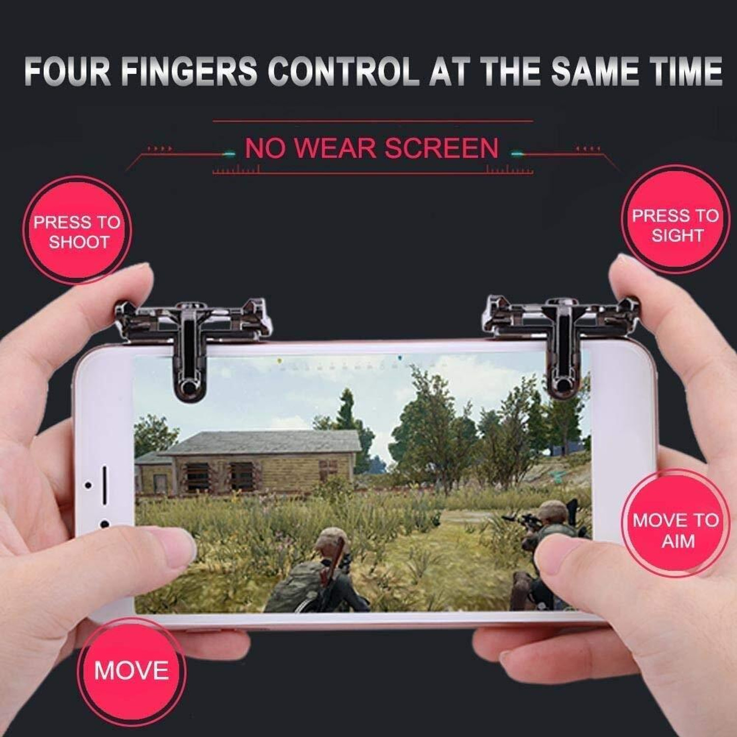 Image of Expresscraft White Shark Mobile Pubg Trigger Shooting Games Like Free Gaming Accessory Kit Gaming Accessory Kit