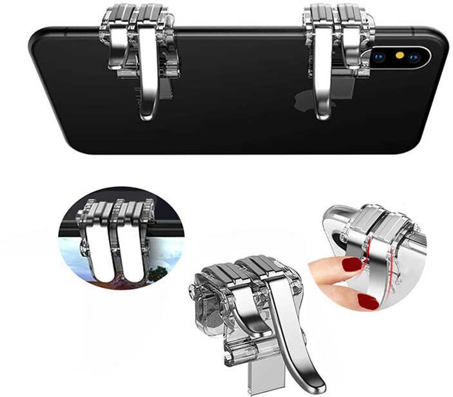 Image of Expresscraft White Shark Mobile Pubg Trigger Shooting Games Like Free Gaming Accessory Kit Gaming Accessory Kit