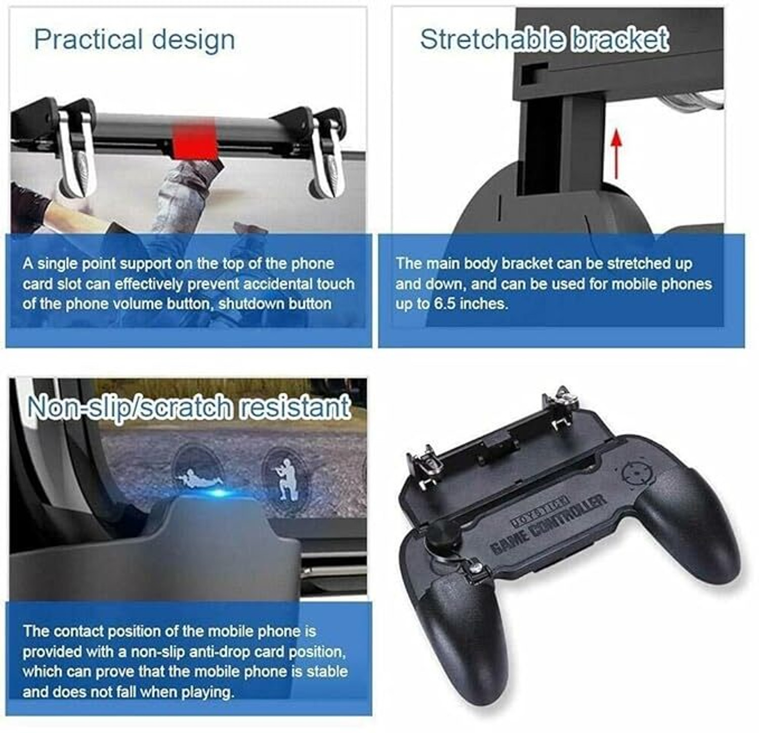 Image of Shivaansh Mobile Game Controller with L1 R1 Triggers | 360 Joystick Gaming Handle Gaming Accessory Kit