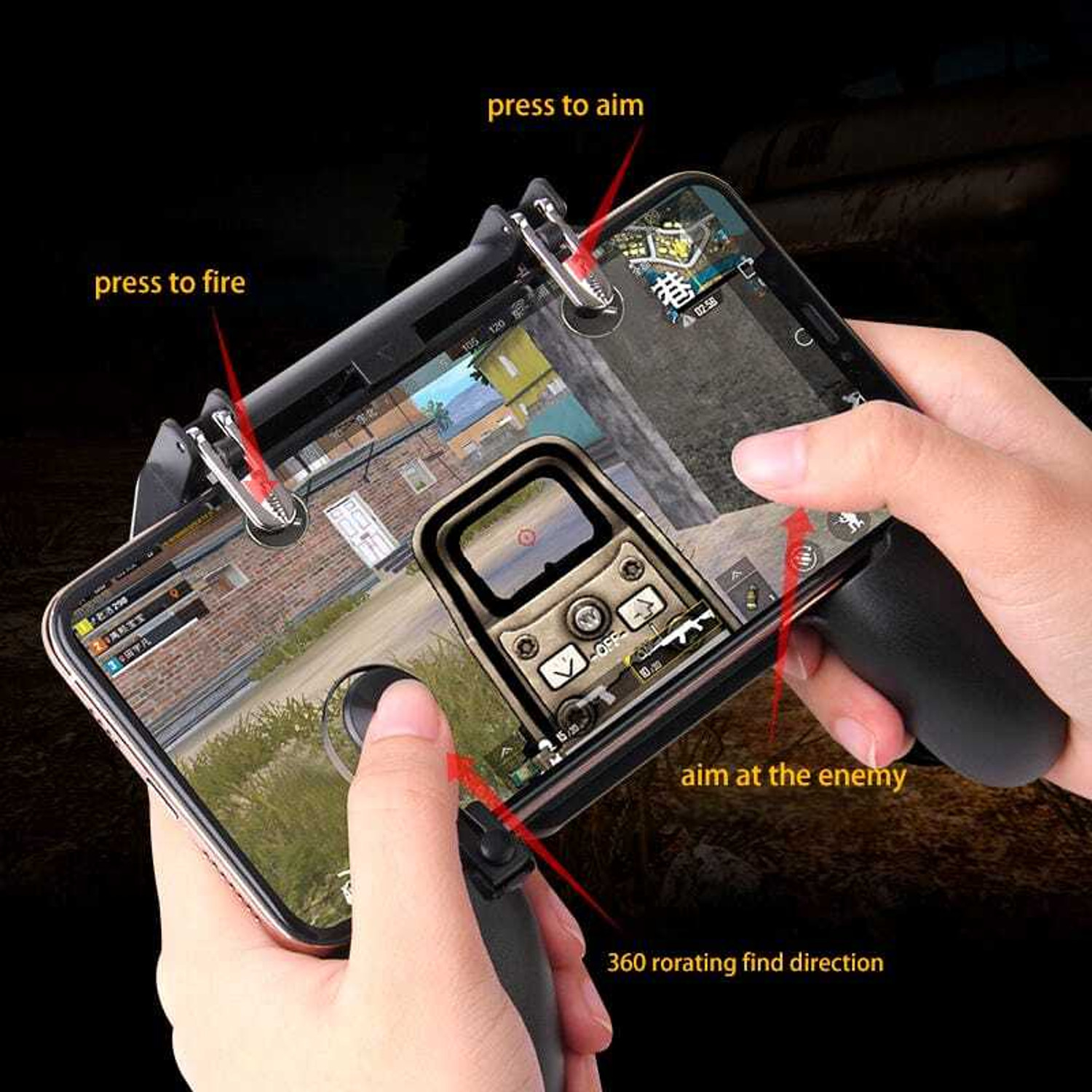Image of Shivaansh Mobile Game Controller with L1 R1 Triggers | 360 Joystick Gaming Handle Gaming Accessory Kit
