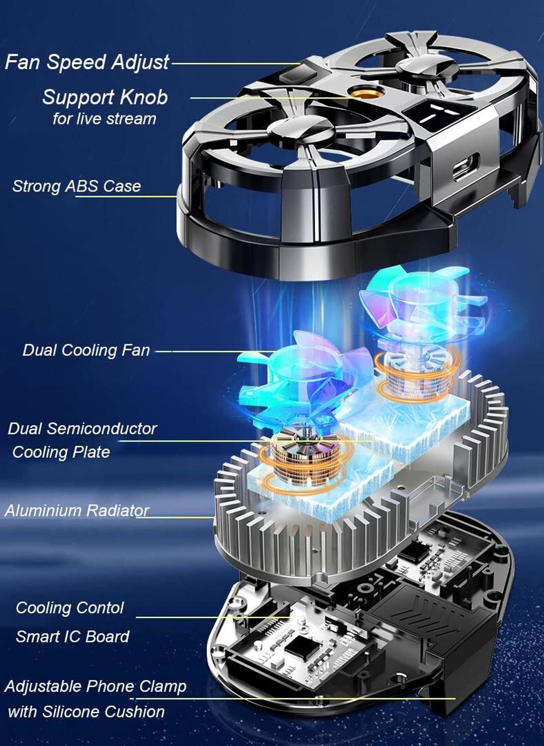 Abhsant Fan Radiator Phone Cooler for Gaming - Image 3