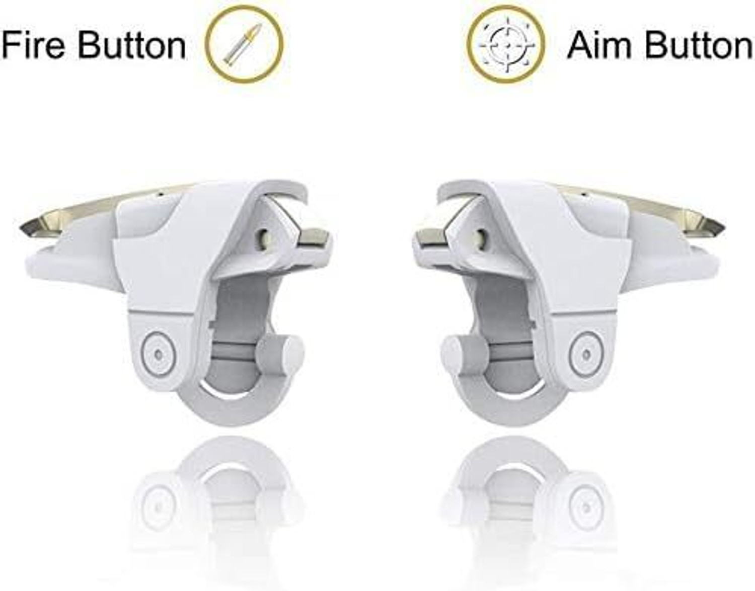 Image of TechKing White Shark Mobile PUBG Trigger Controller - High-Sensitivity Gaming Trigger Gaming Accessory Kit