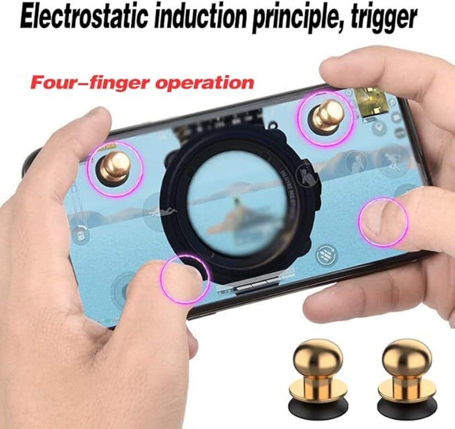 Image of GENIUSGRAWTH Heavy Trigger Conductive Mobile Gaming Triggers & All Android Gaming Accessory Kit