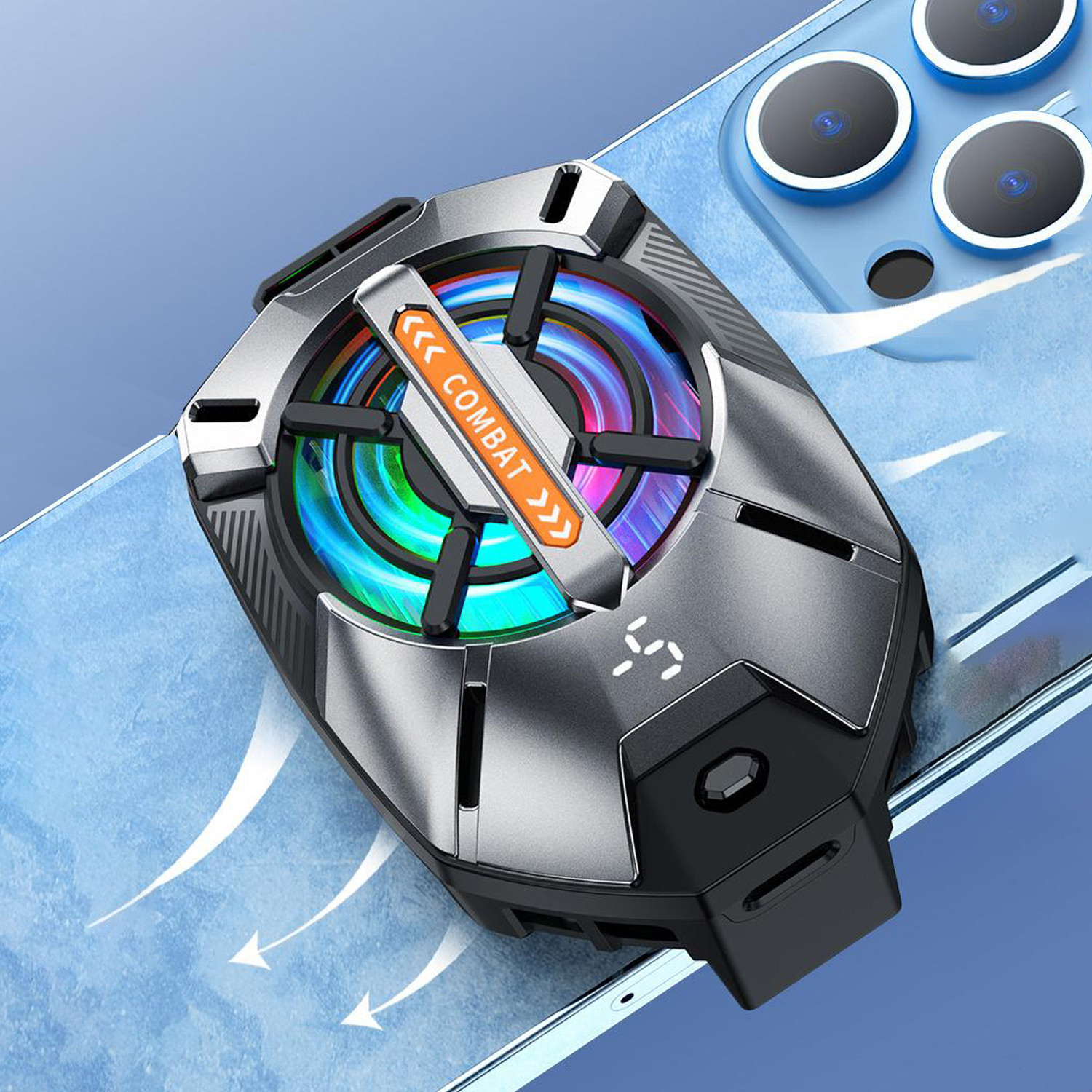 Image of WRADER Phone Cooling Fan | Mobile Gaming Cooler for Long Gaming and Filming Gaming Accessory Kit