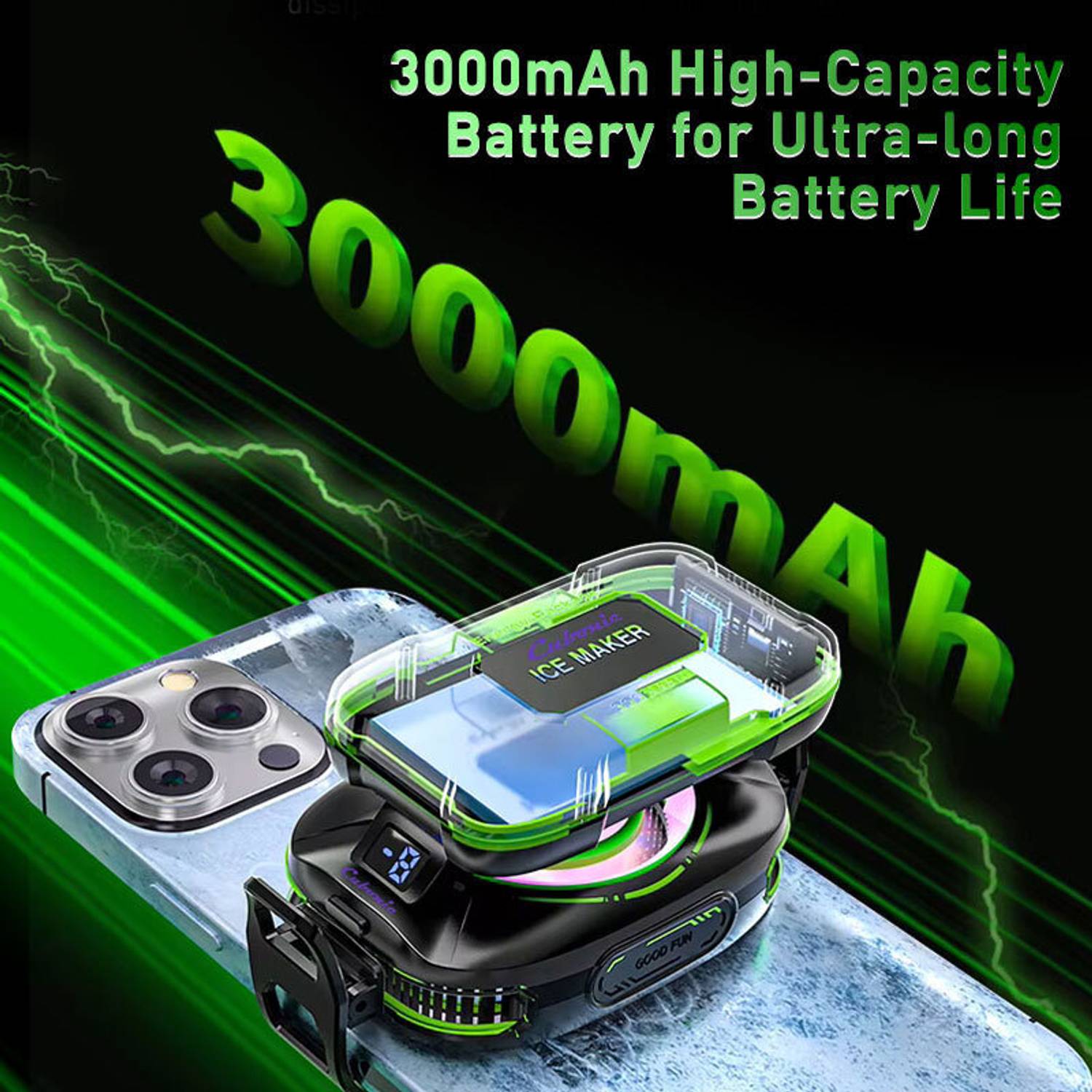 Cubonic JS85 Frostrix Power AI Fan with 3000mAh Battery - Image 3