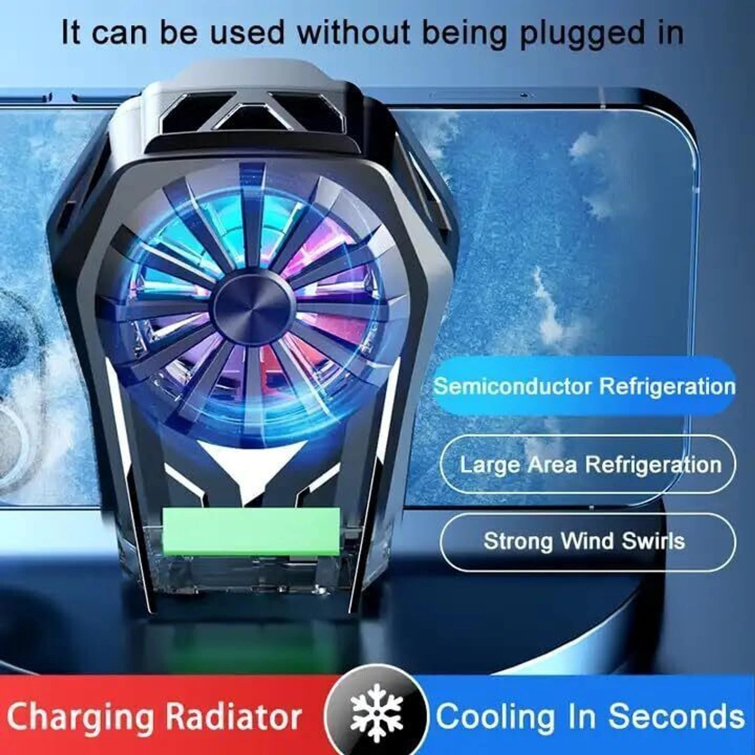 Image of Alfa Mobile Cooling Fan Rechargeable Battery Mobile Cooling Fan Rechargeable Fan Gaming Accessory Kit