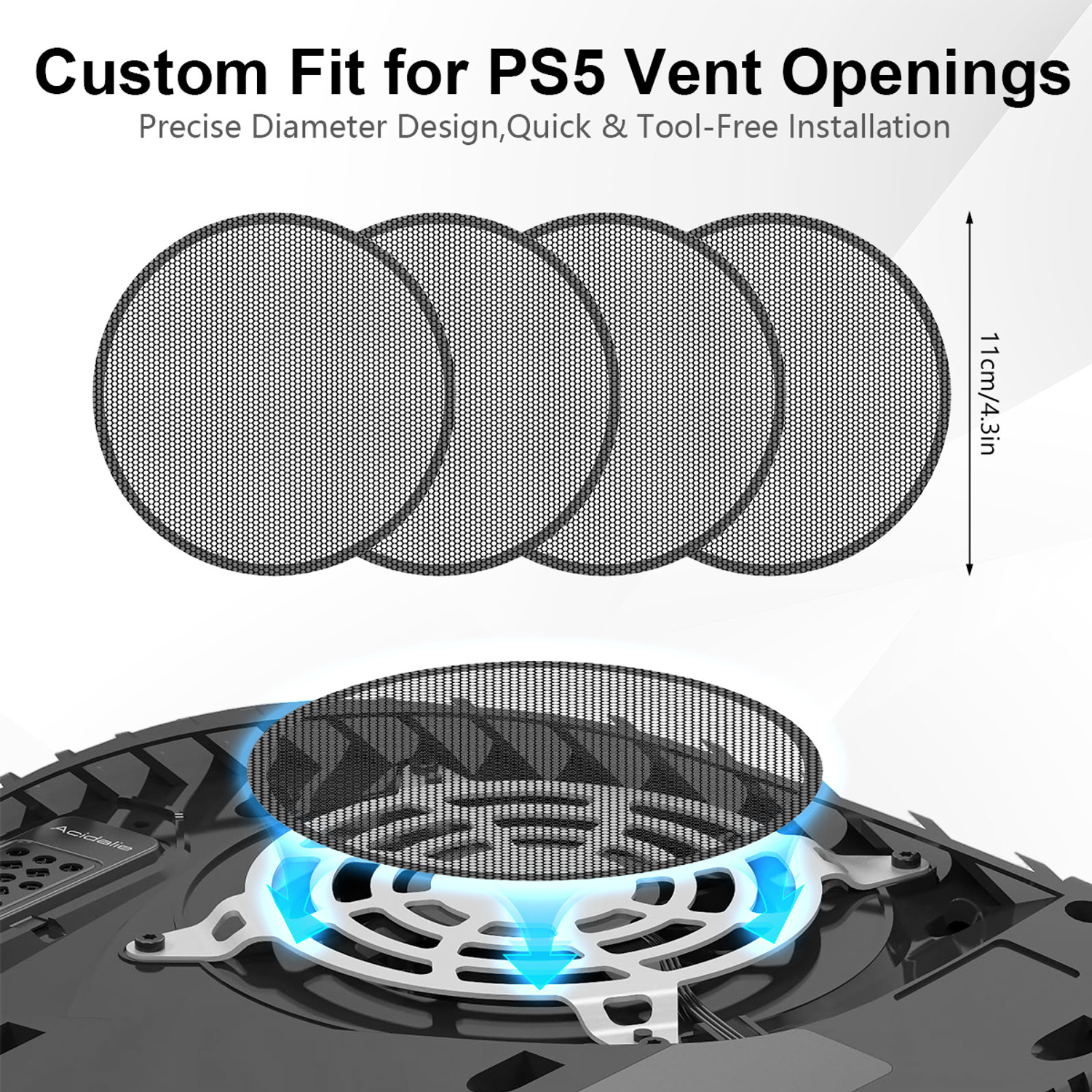 Image of Zorbes PS5 Console Dust Filter Mesh Cover Set Anti Dust Protective Vent Covers Gaming Accessory Kit