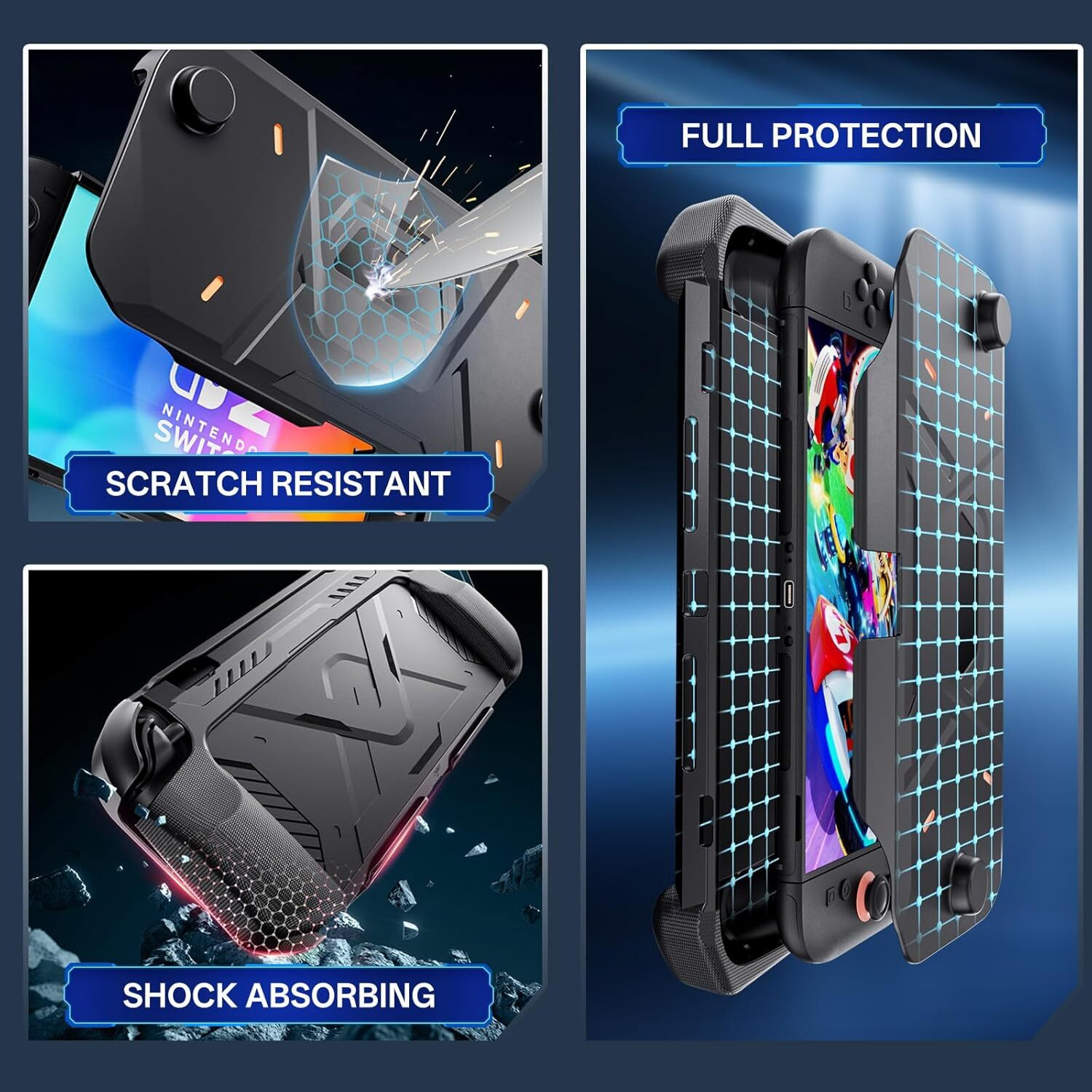 Image of OIVO INDIA Protective Case for Nintendo Switch 2 (2025), PC Front Cover + TPU Soft Back Gaming Accessory Kit
