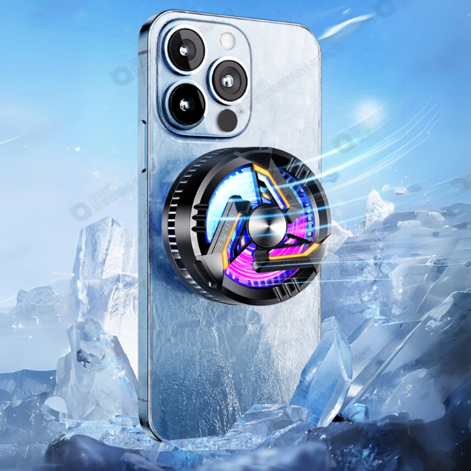 Image of Alfa GT28 Magnetic Mobile Radiator Cooling Fan, Semiconductor Phone Instant Gaming Gaming Accessory Kit