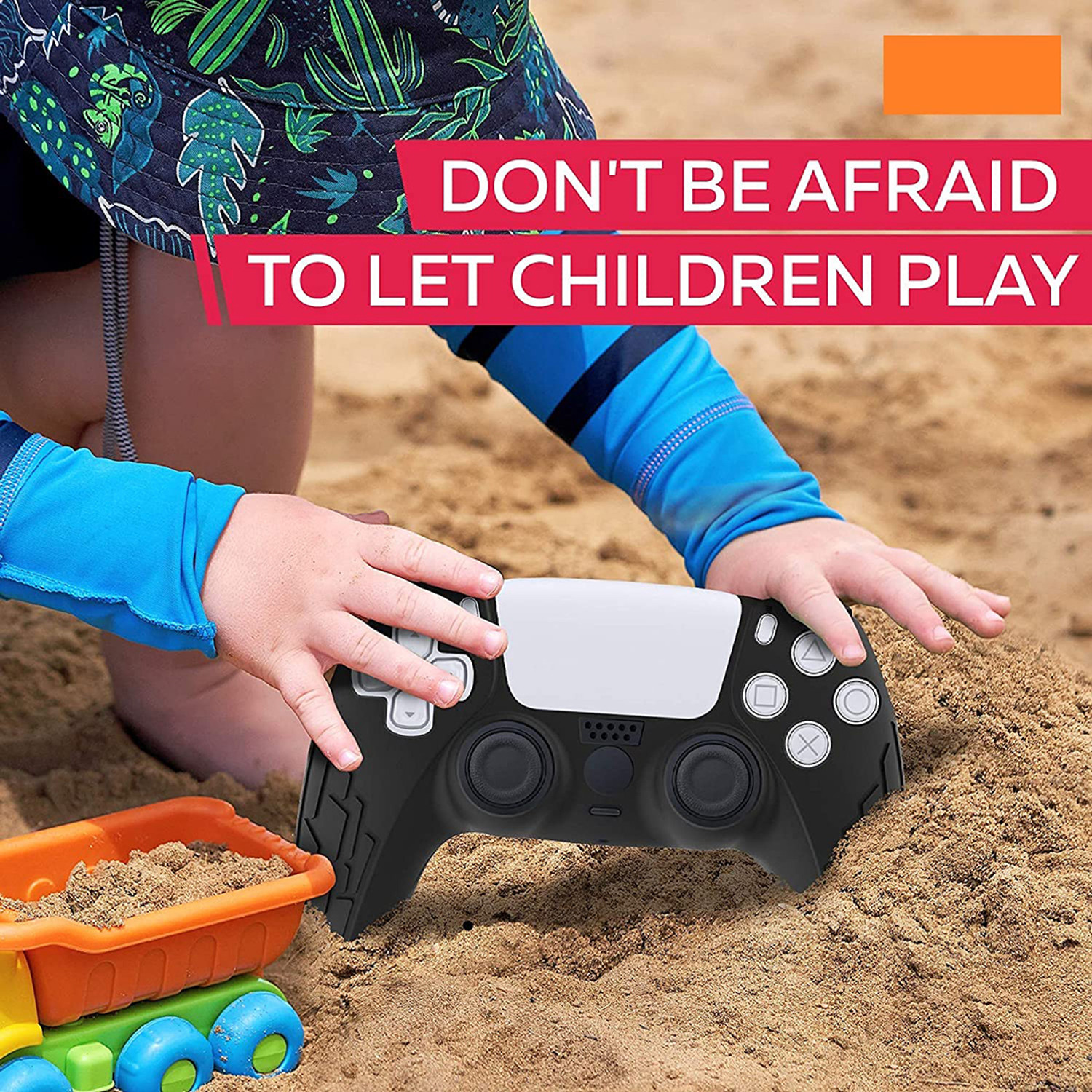 Image of OIVO INDIA Black Zigzag Silicone Controller Sleeve with Thumb Grip Caps, Anti-Slip Gaming Accessory Kit