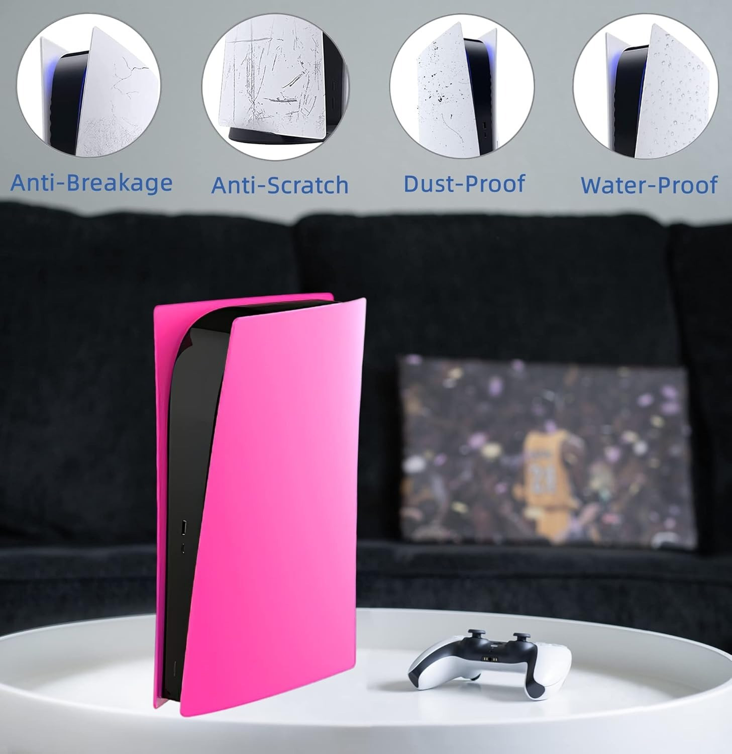 Image of HG WORLD Premium Replacement Faceplate For PS5 Digital Edition Scratch Dust Protection Gaming Accessory Kit