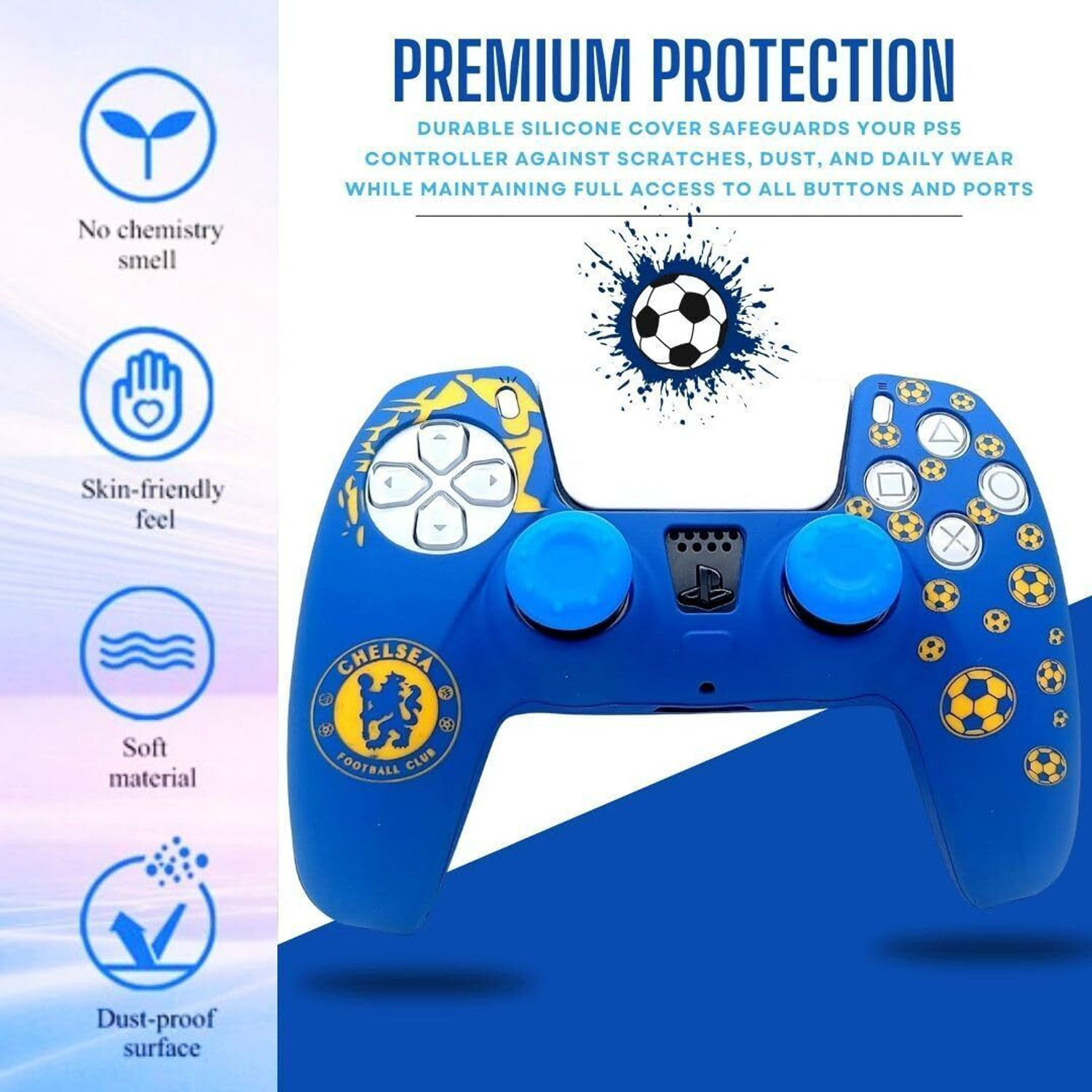 Image of HG WORLD PS5 Silicone Controller Case Cover Decorative, Protector Skin with Thumb Grips Gaming Accessory Kit