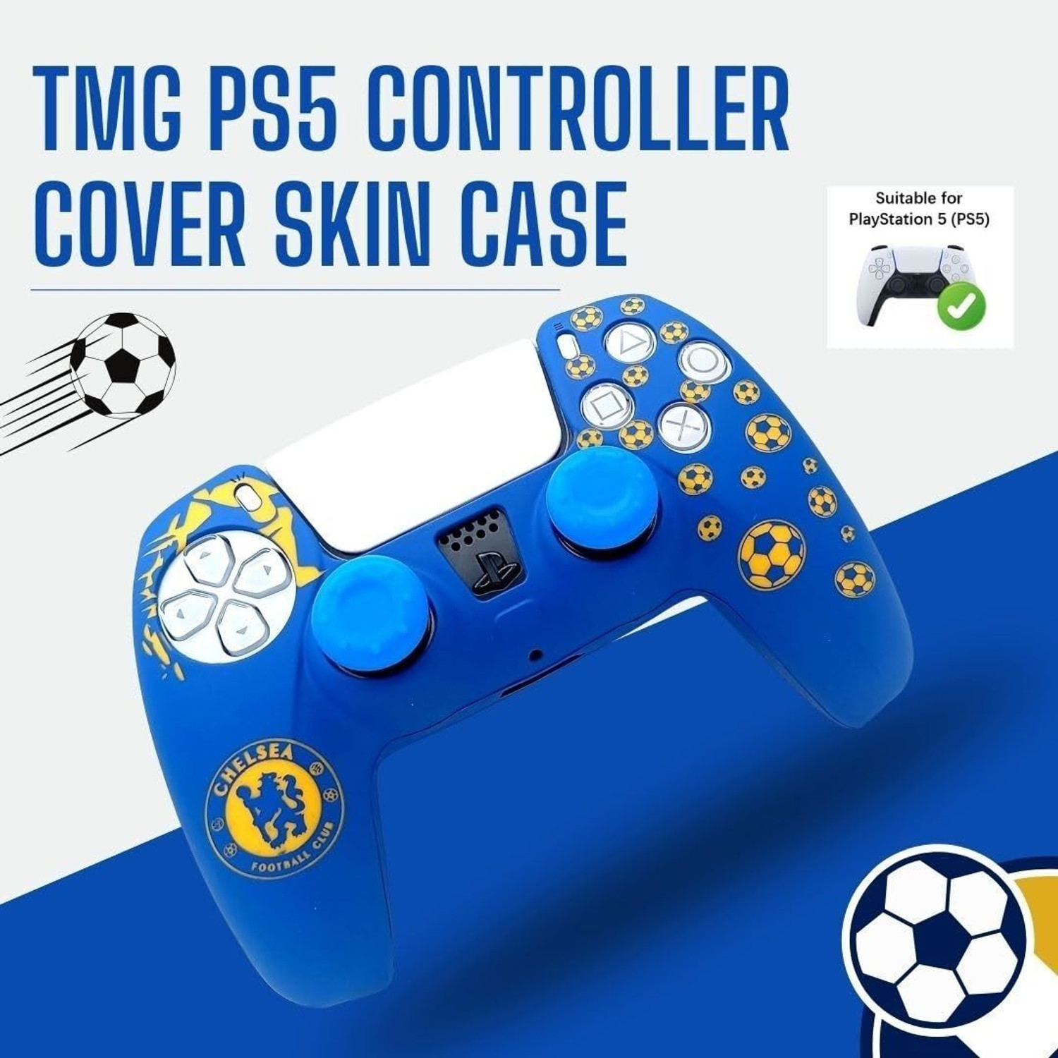 Image of HG WORLD PS5 Silicone Controller Case Cover Decorative, Protector Skin with Thumb Grips Gaming Accessory Kit