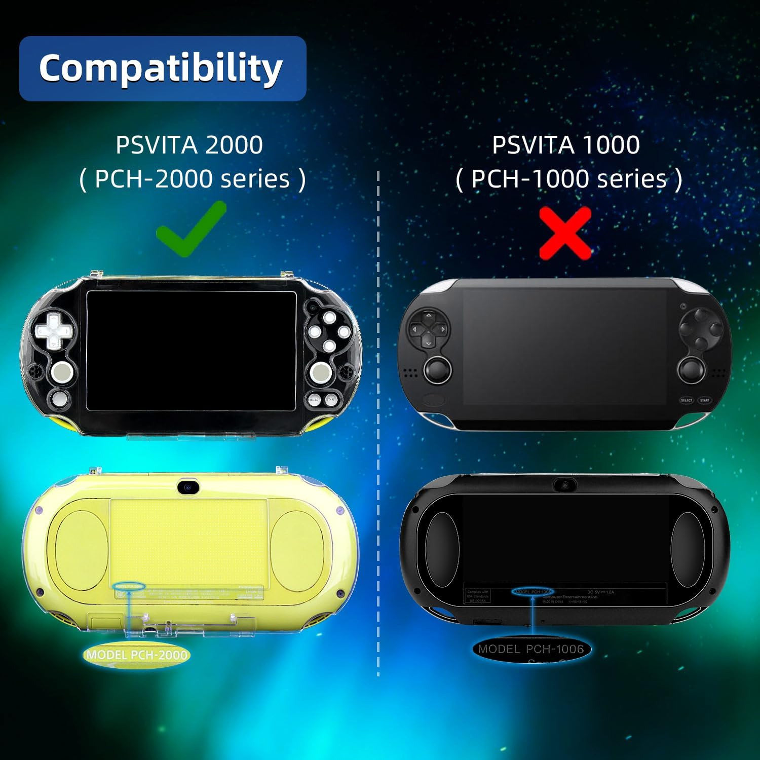 Image of TMG Protective Skin Case Cover for PS VITA Slim 2000 Mode (Crystal) Gaming Accessory Kit