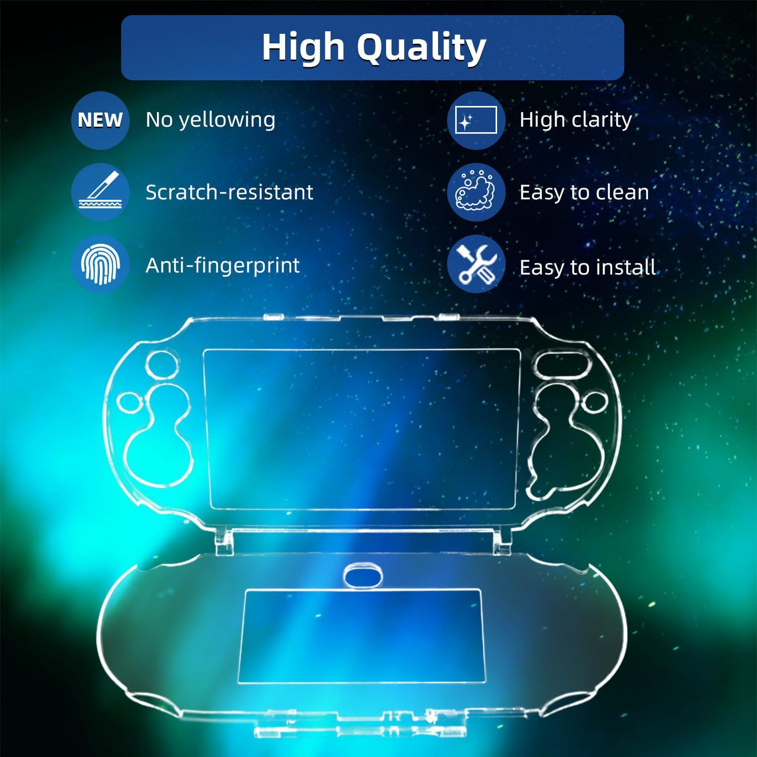 Image of TMG Protective Skin Case Cover for PS VITA Slim 2000 Mode (Crystal) Gaming Accessory Kit