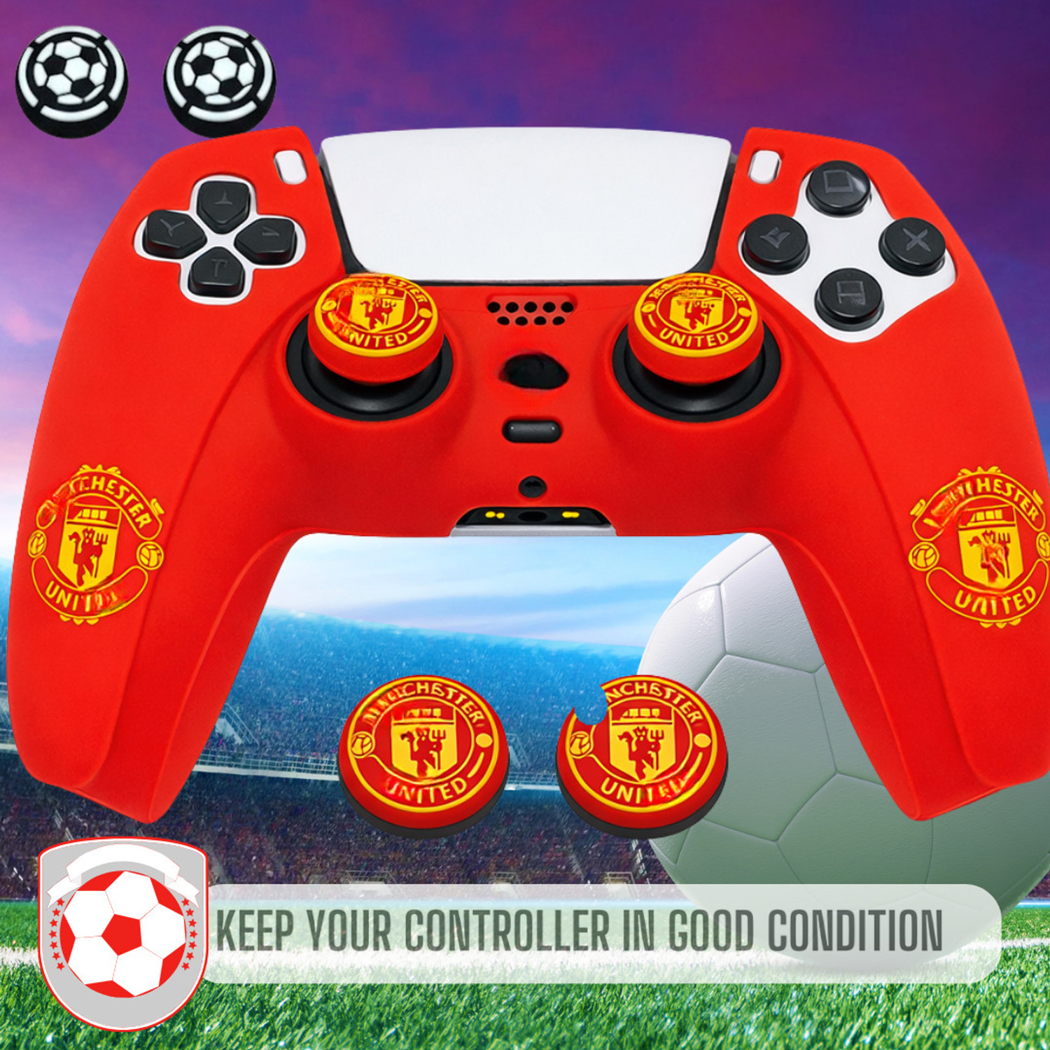 Image of TMG PS5 Controller Skin Football Club Design Silicone Case for PS5 Controller Gaming Accessory Kit