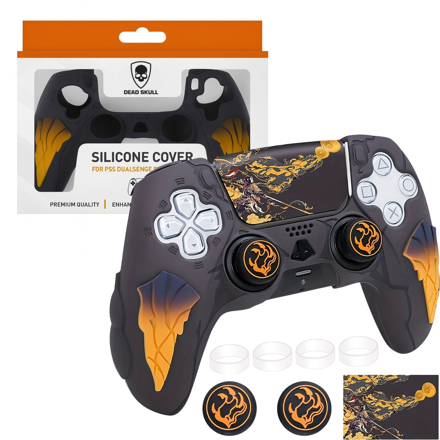 Image of DEADSKULL Thunder Edition Silicone Controller Sleeve, Anti-Slip Protective Cover Skin Gaming Accessory Kit