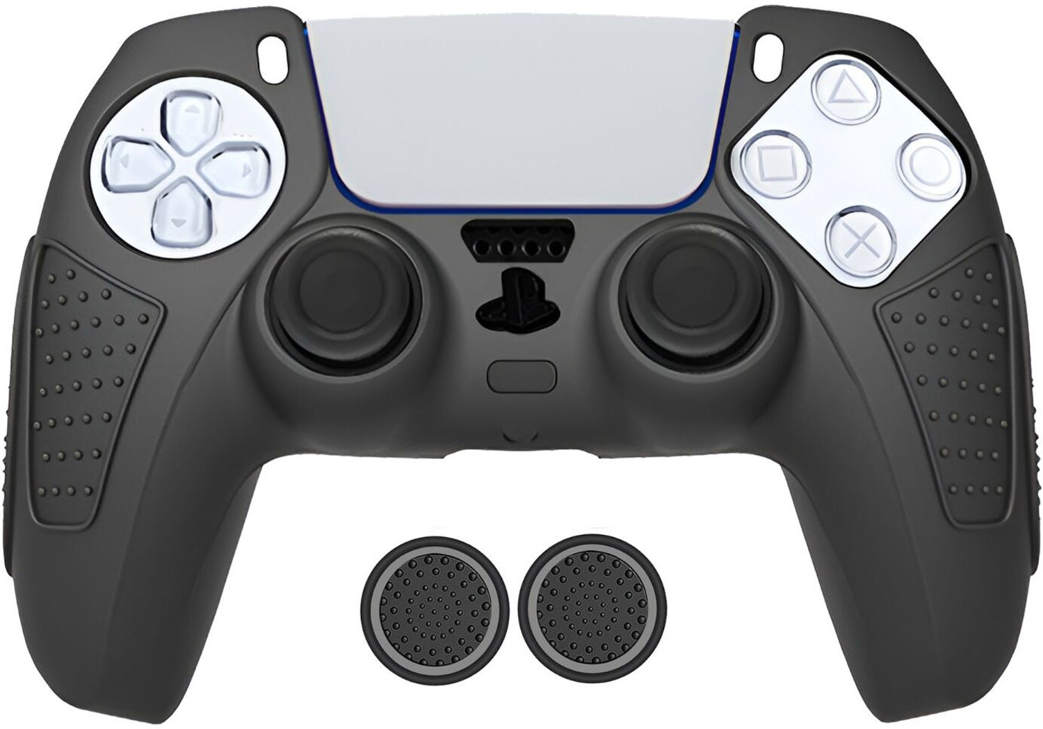 Image of OIVO INDIA Black Silicone Controller Sleeve with Thumb Grip Caps, Anti-Slip Protective Gaming Accessory Kit
