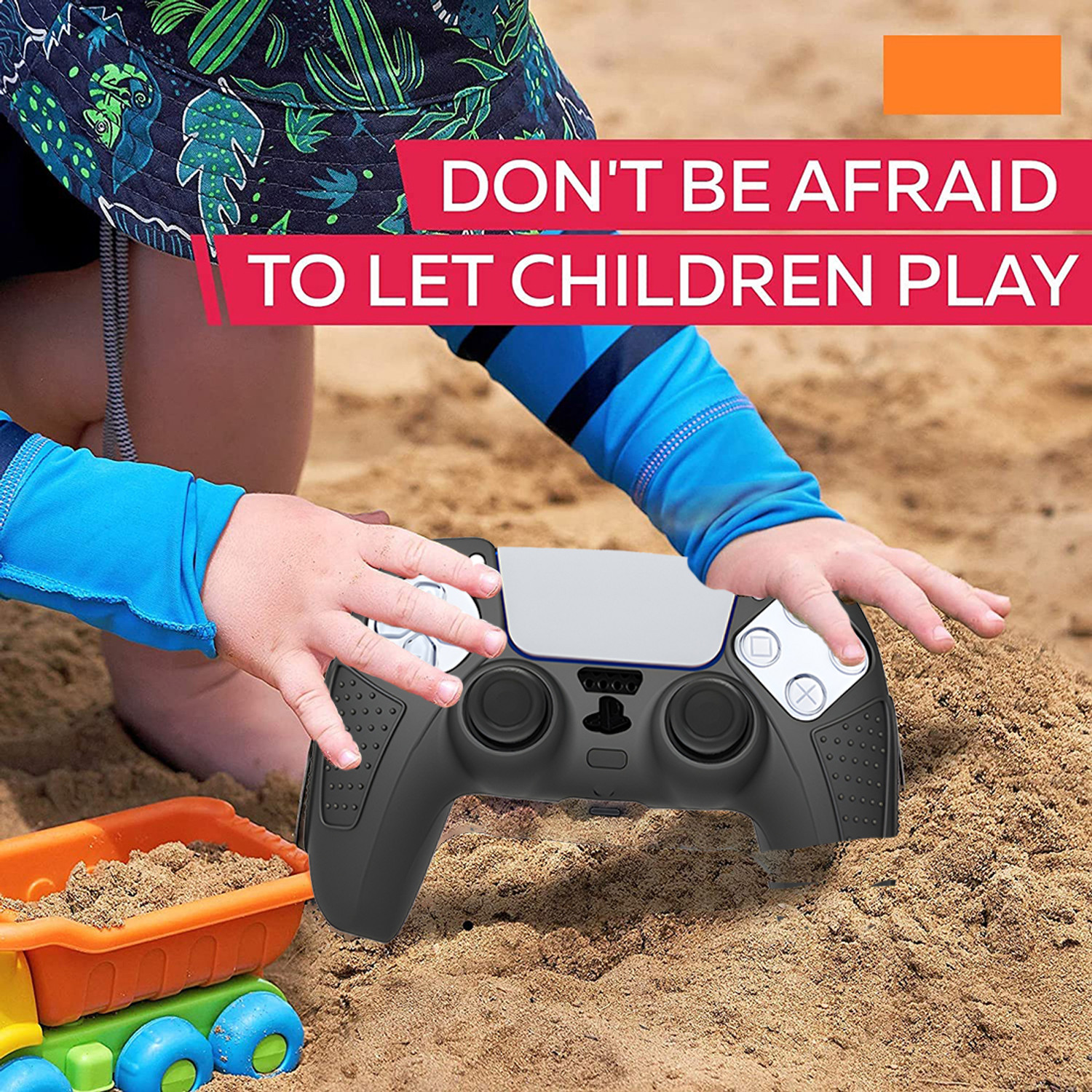 Image of OIVO INDIA Black Silicone Controller Sleeve with Thumb Grip Caps, Anti-Slip Protective Gaming Accessory Kit