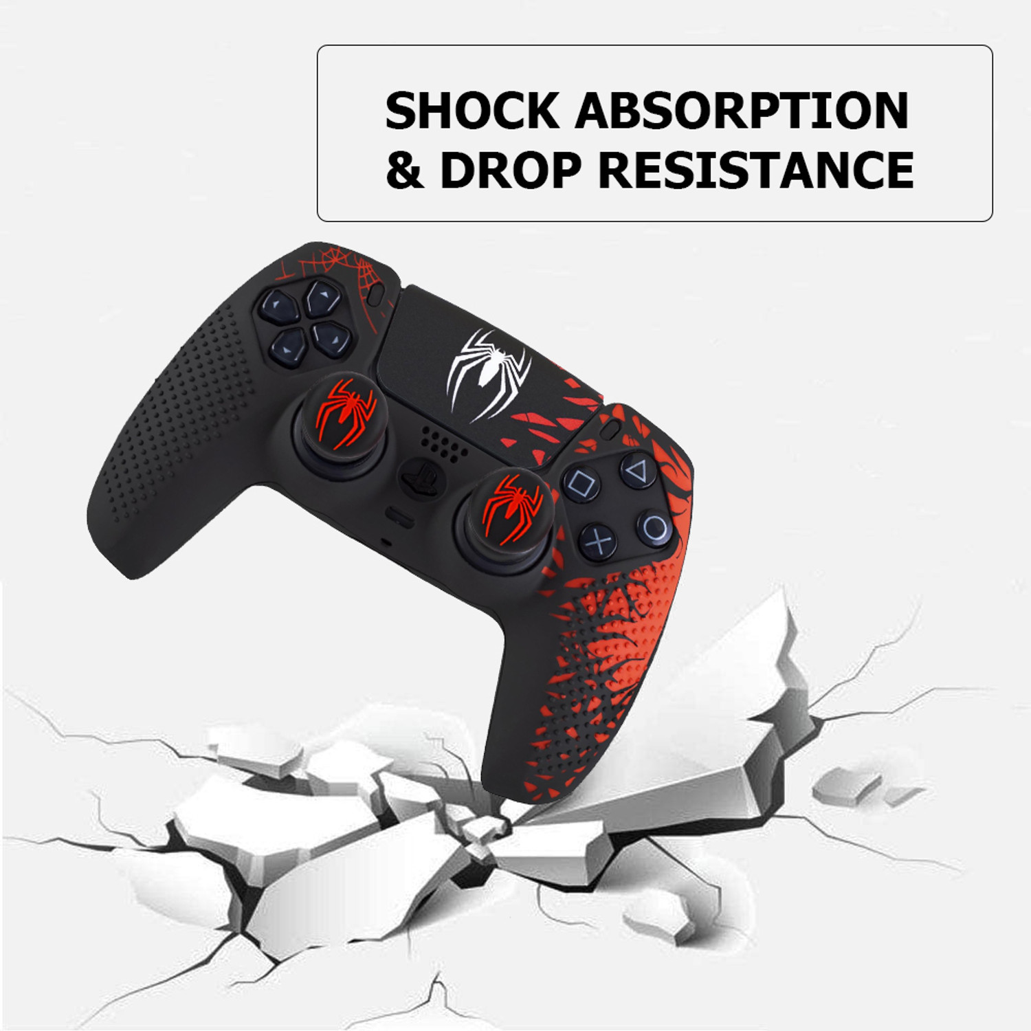 Image of DEADSKULL Spidy Edition Silicone Controller Sleeve, Anti-Slip Protective Cover Skin Gaming Accessory Kit