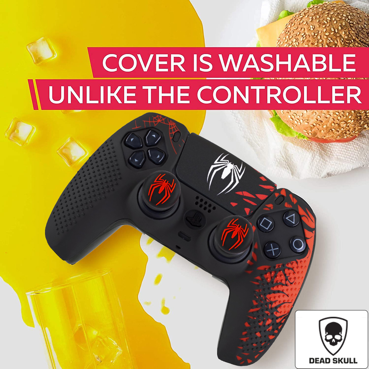 Image of DEADSKULL Spidy Edition Silicone Controller Sleeve, Anti-Slip Protective Cover Skin Gaming Accessory Kit