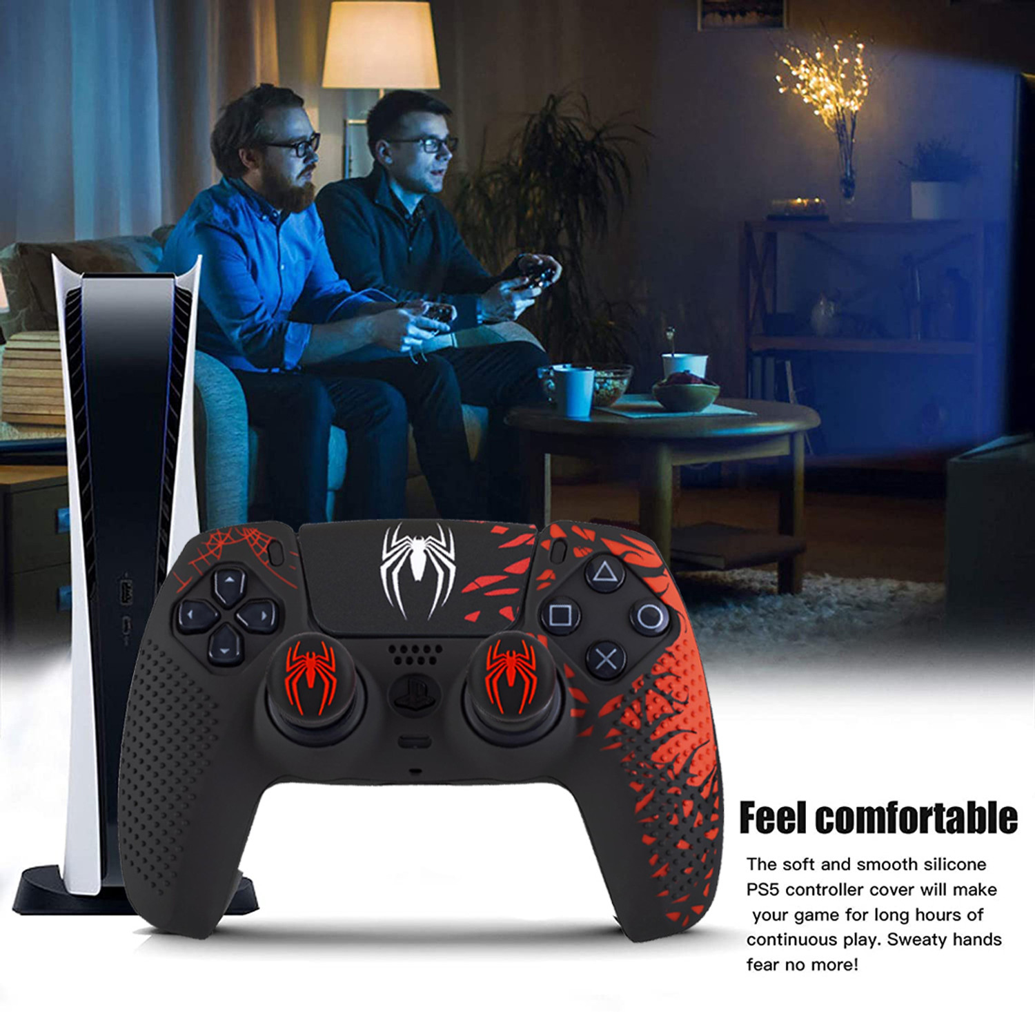 Image of DEADSKULL Spidy Edition Silicone Controller Sleeve, Anti-Slip Protective Cover Skin Gaming Accessory Kit