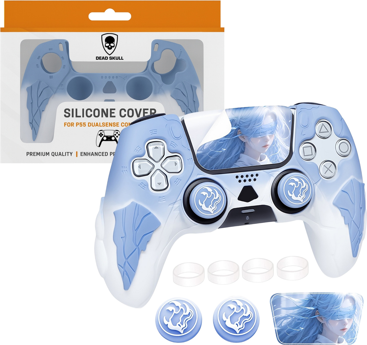 Image of DEADSKULL Thunder Edition Silicone Controller Sleeve, Anti-Slip Protective Cover Skin Gaming Accessory Kit