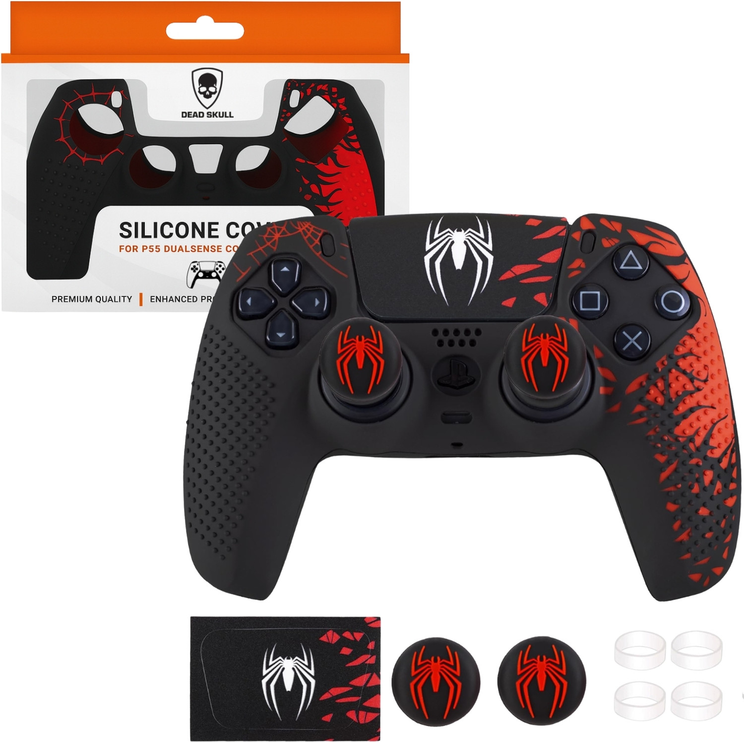 Image of DEADSKULL Spidy Edition Silicone Controller Sleeve, Anti-Slip Protective Cover Skin Gaming Accessory Kit