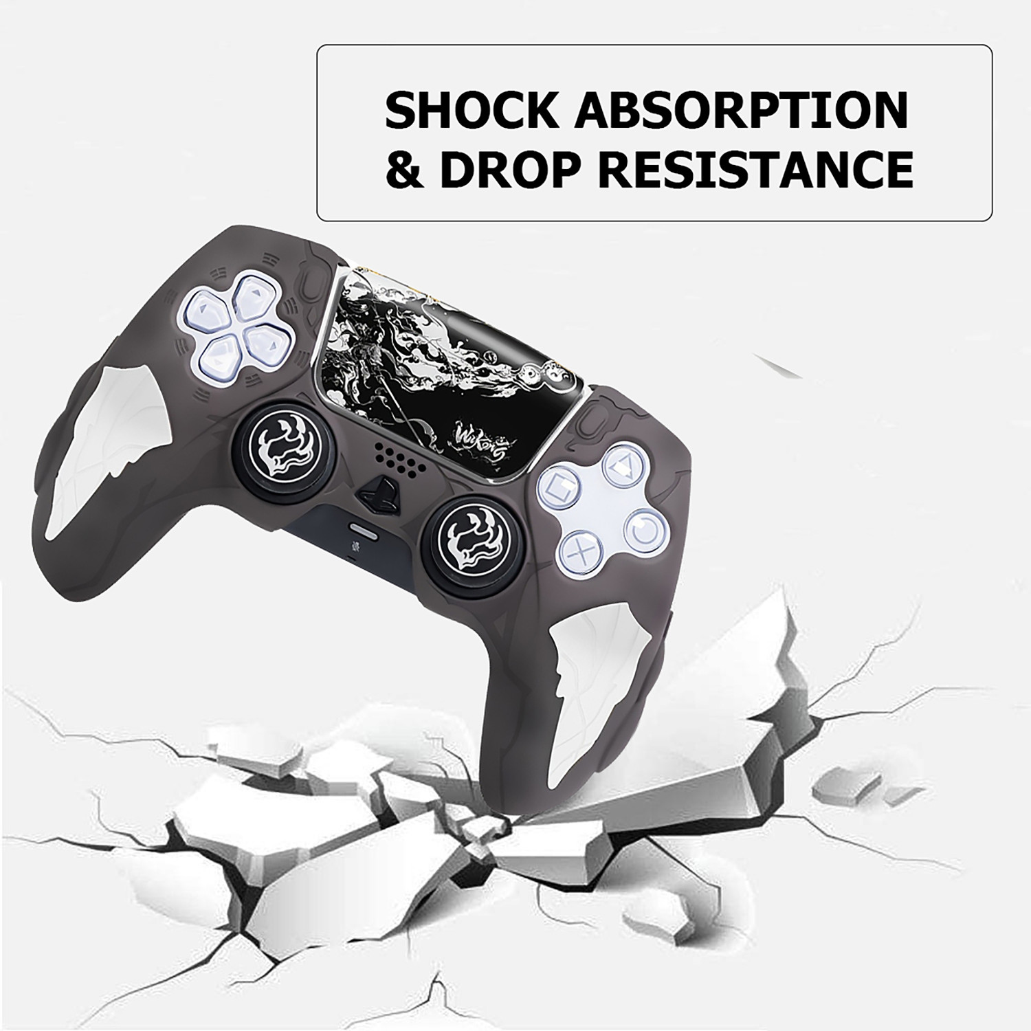 Image of DEADSKULL Thunder Edition Silicone Controller Sleeve Combo (Blue & White + Black Gaming Accessory Kit