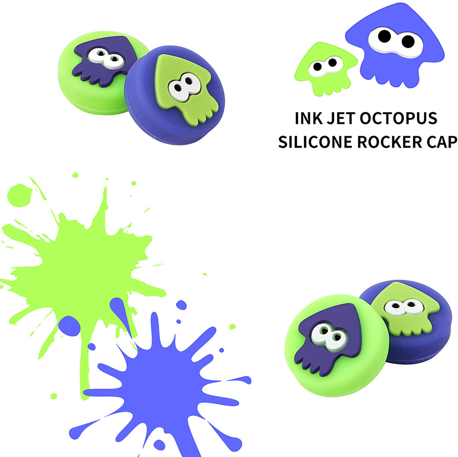 Image of OIVO INDIA Octopus Design Silicone Thumb Grip Caps (4 Pcs), Anti-Slip Joystick Covers Gaming Accessory Kit