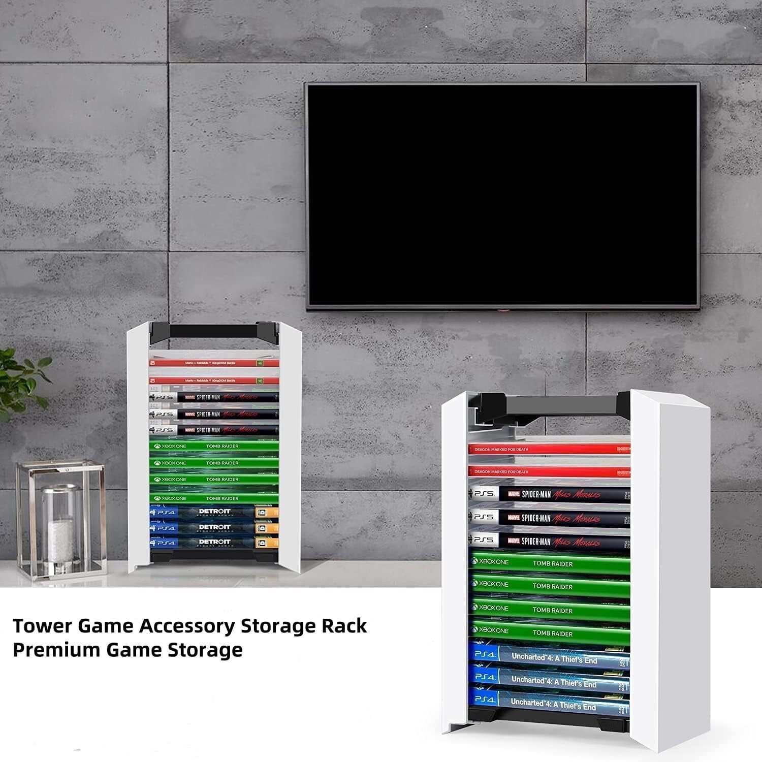 Image of Etzin Universal Video Game Storage with 12 CD Case Storage for Displaying Gaming Accessory Kit